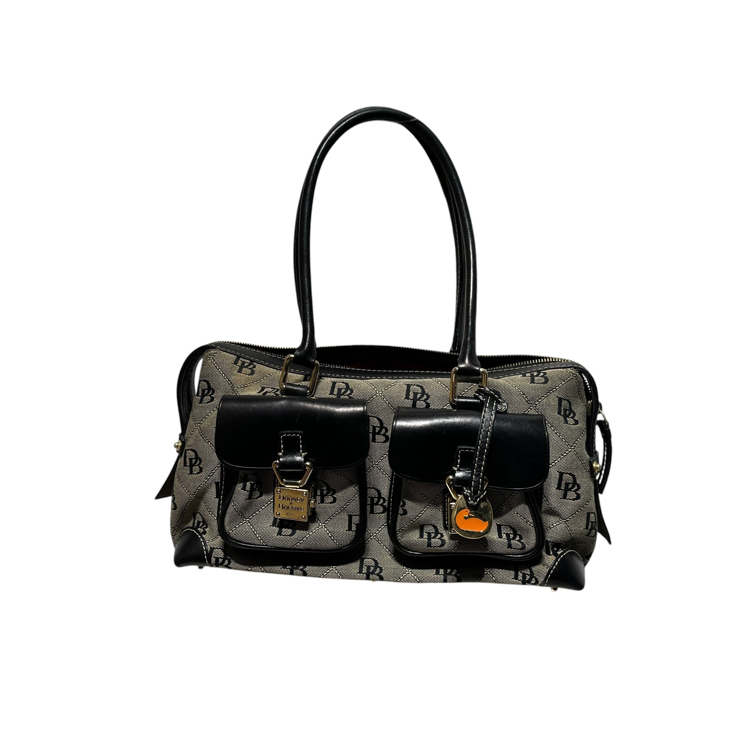 Dooney & Bourke/Tote Bag/Monogram/Cotton/BLK/Double Pocket Handbag view 1