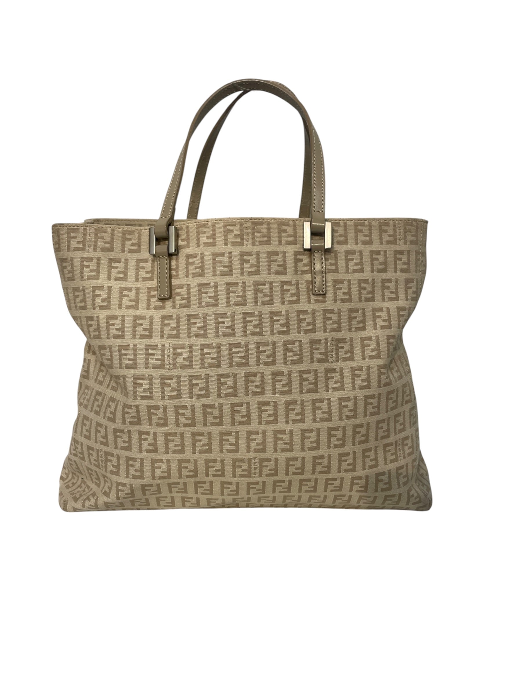 FENDI/Tote Bag/Monogram/BEG/Zucchino FF Canvas Top Handle view 1