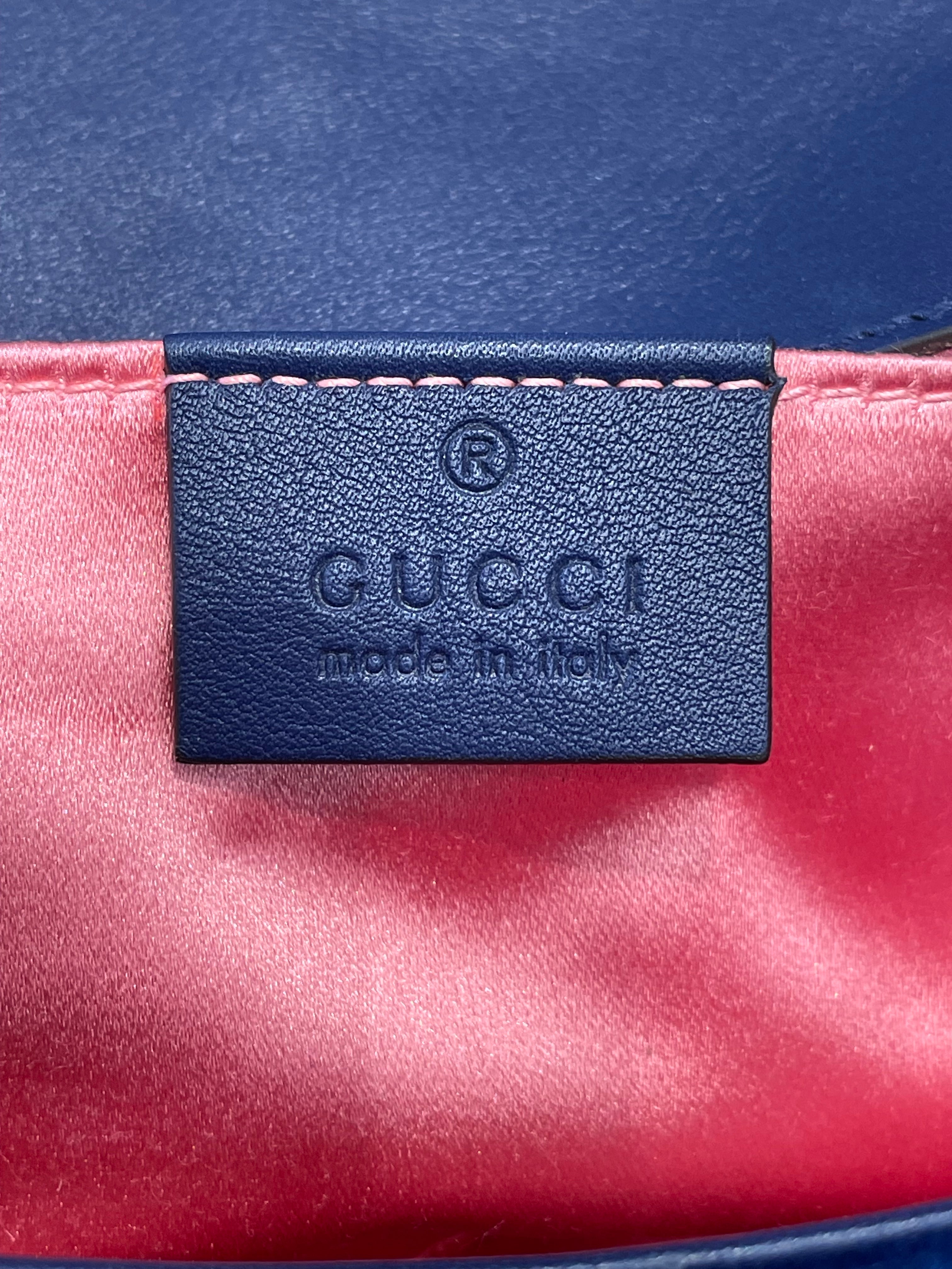 GUCCI/Cross Body Bag/Suede/NVY/VELVET MATELASSE EMBROIDERED view 5