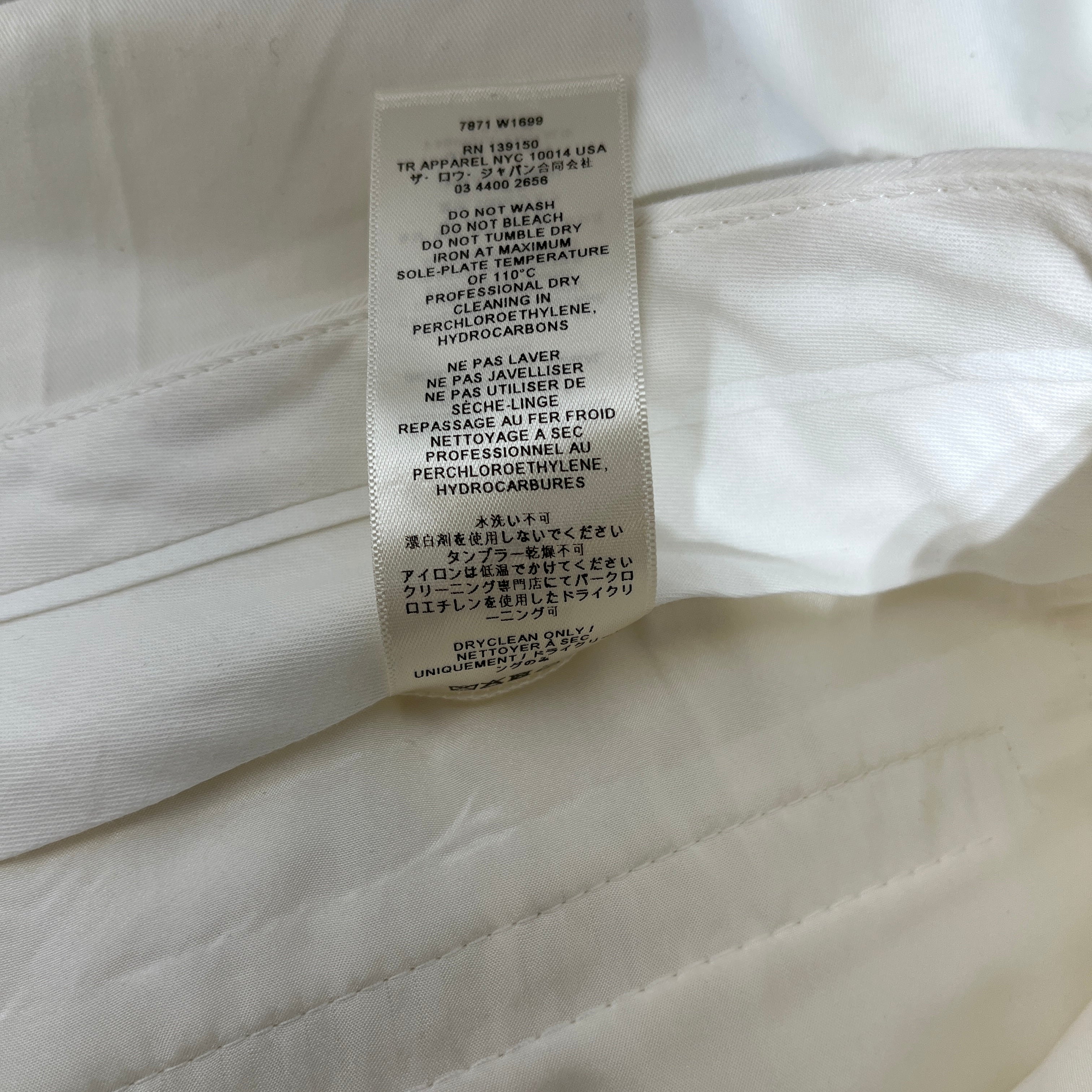 THE ROW/Straight Pants/12/Cotton/WHT/Cut Off Dress Pants view 6