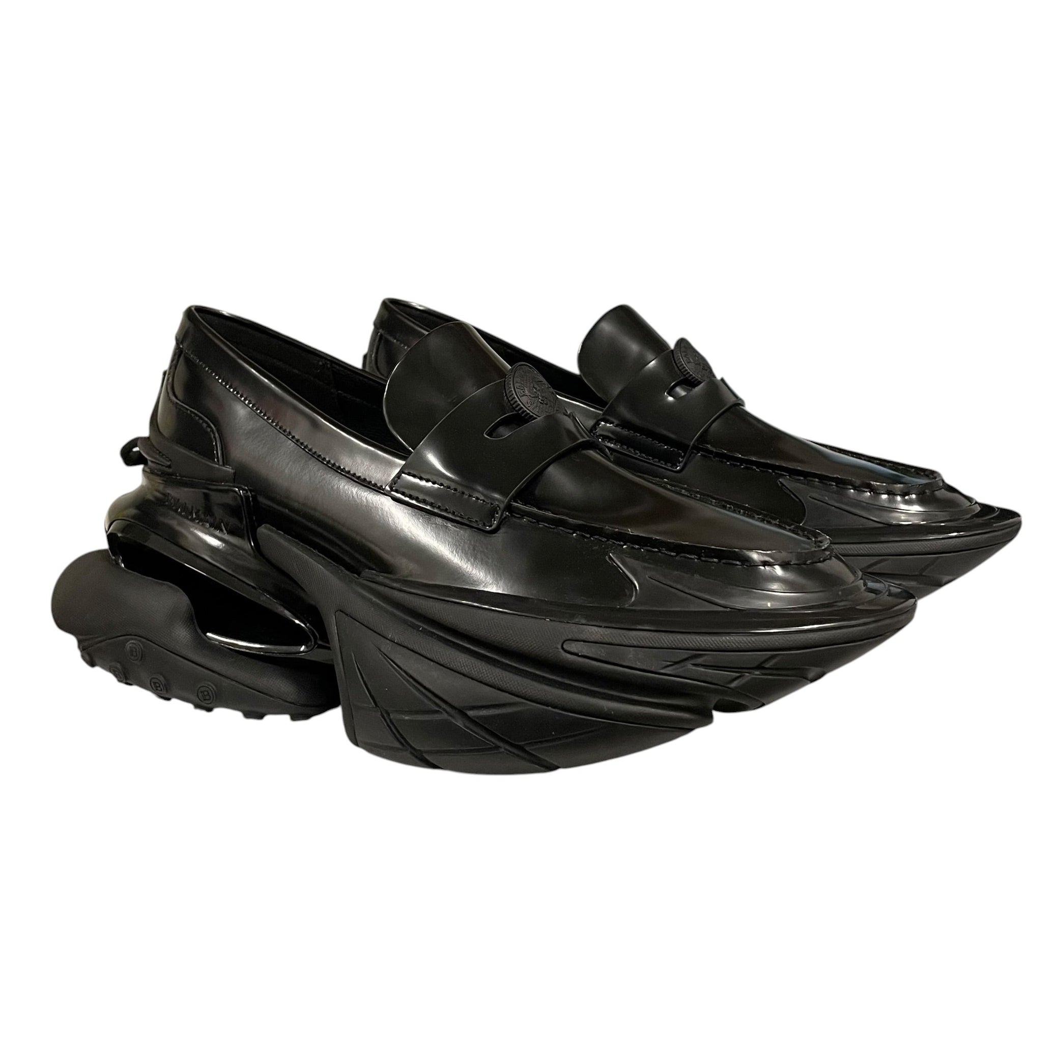 BALMAIN/Loafers/US 12/Leather/BLK/unicorn loafers view 1