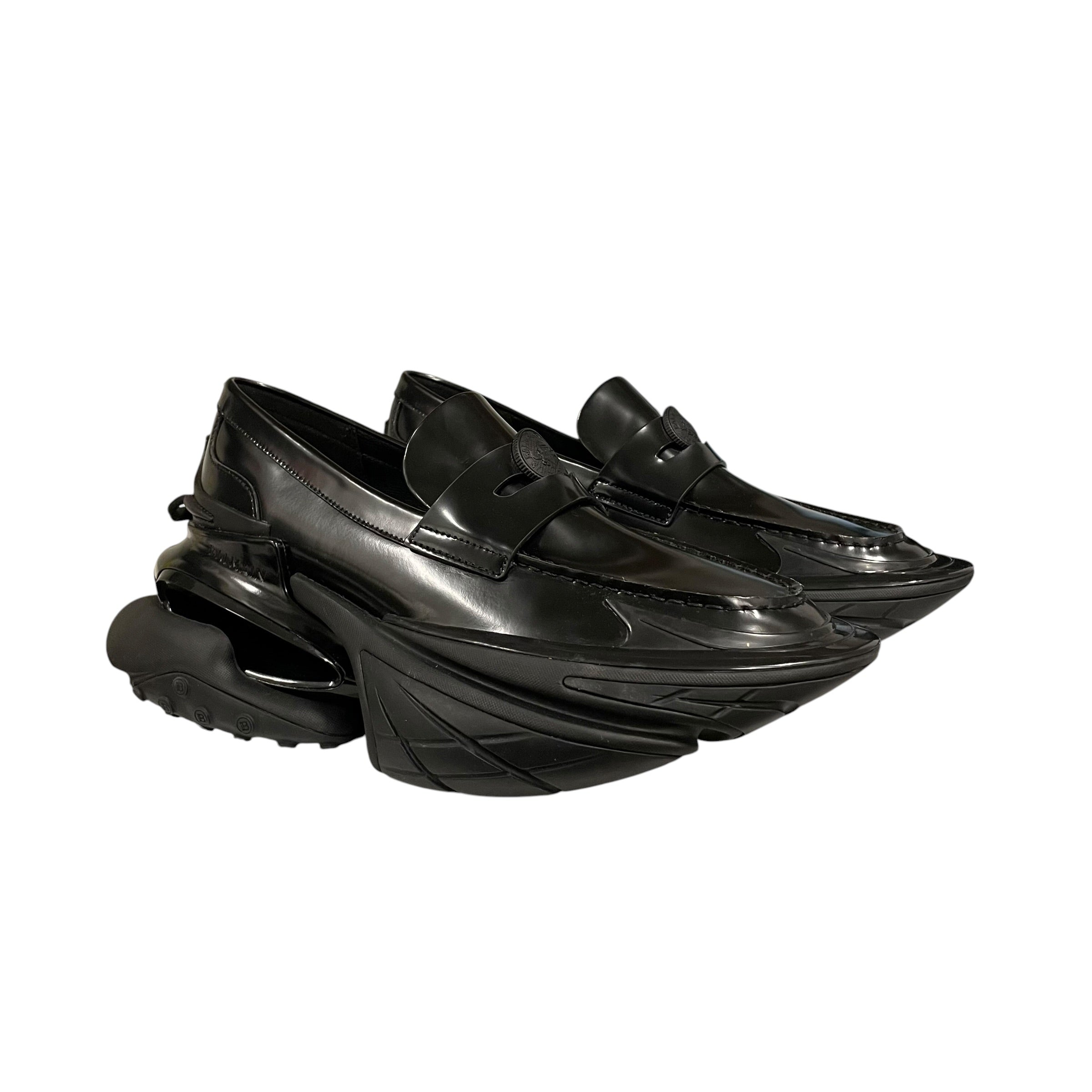 BALMAIN/Loafers/US 12/Leather/BLK/unicorn loafers view 1