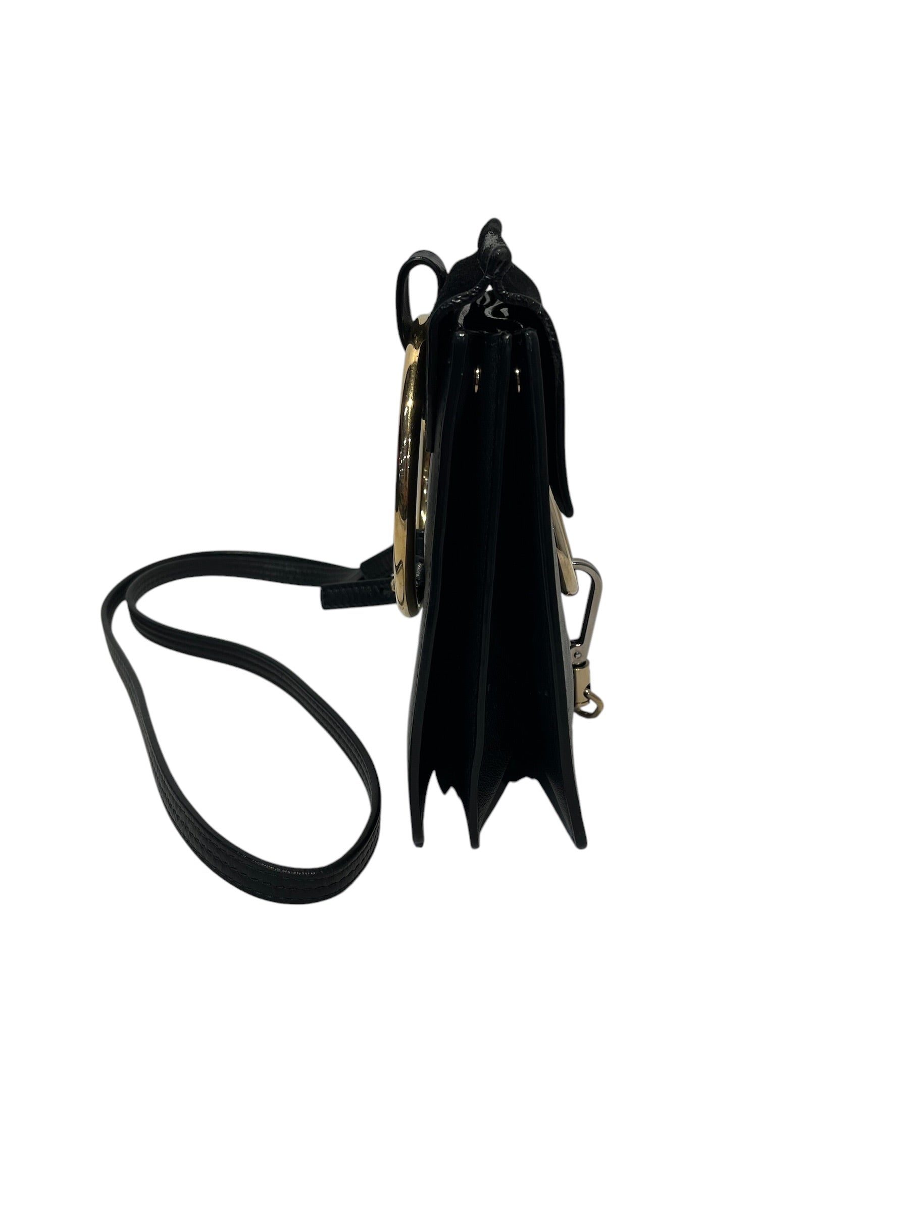Chloe/Cross Body Bag/Leather/BLK/C0MMG2 Faye LeatherBag GldRing view 5