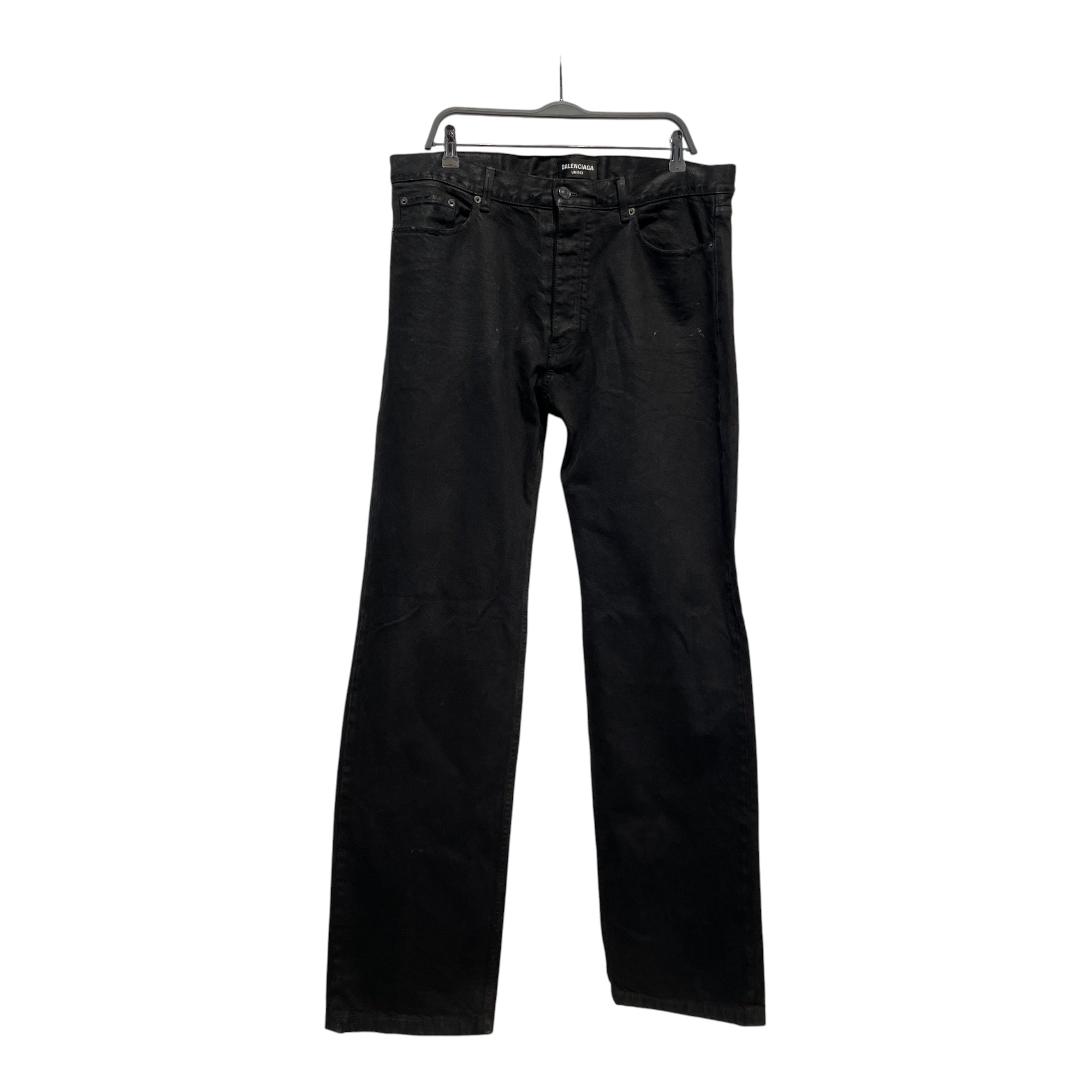 BALENCIAGA/Straight Pants/34/Denim/BLK/Low-rise/ view 1