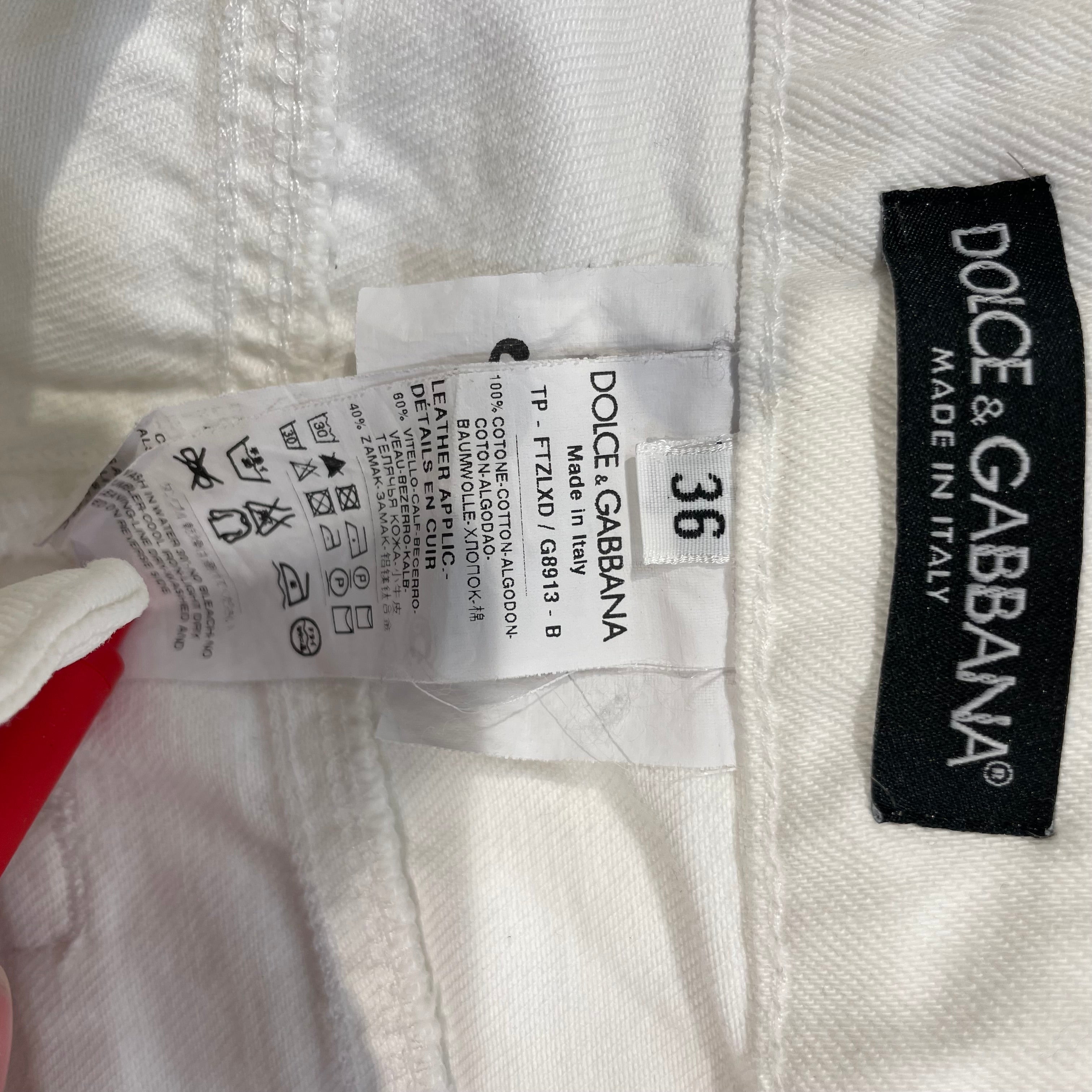 DOLCE&GABBANA/Straight Pants/S/Denim/WHT/ view 3