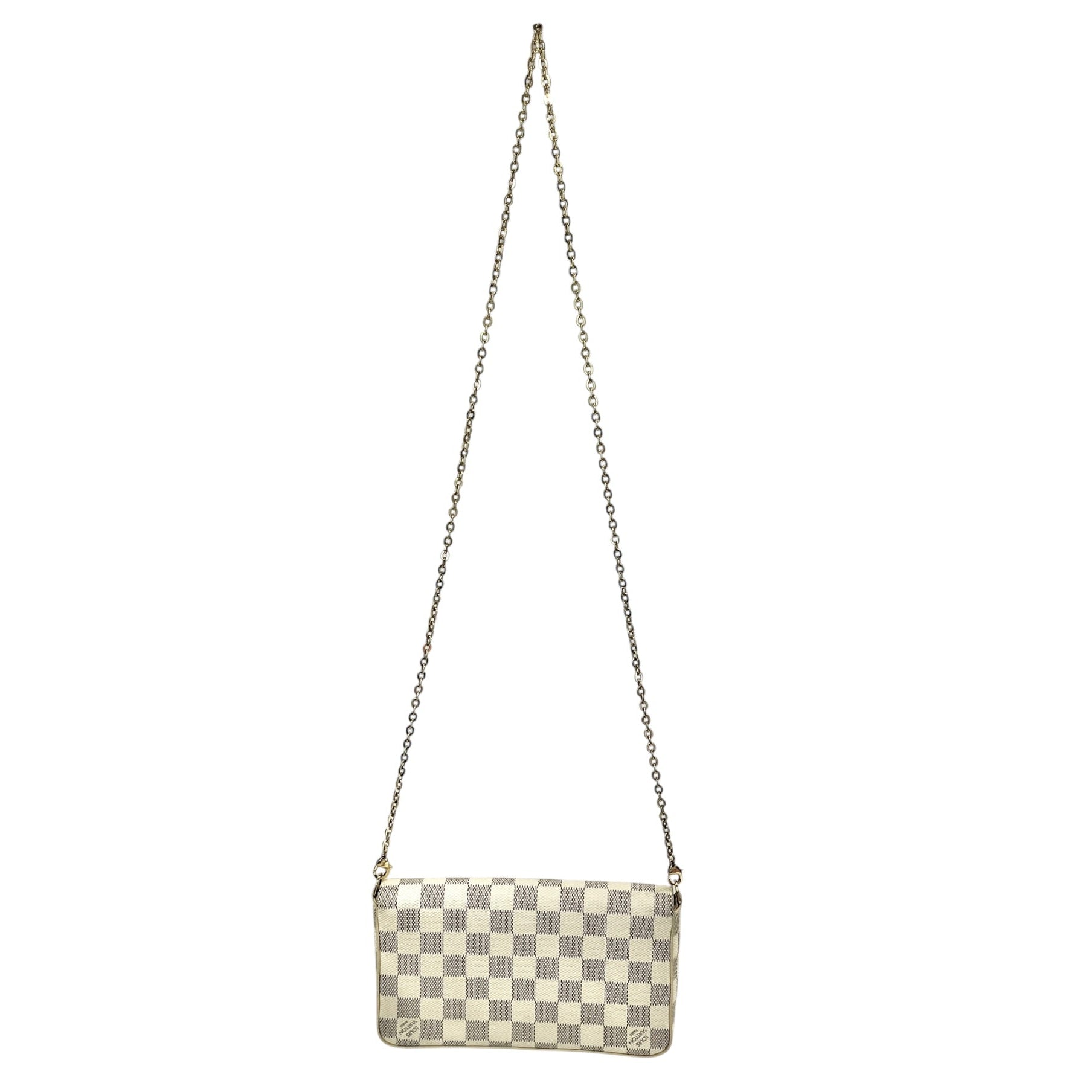 LOUIS VUITTON/Clutch Bag/Plaid/Leather/MLT/Damiez Azur Pochette Felicie view 1