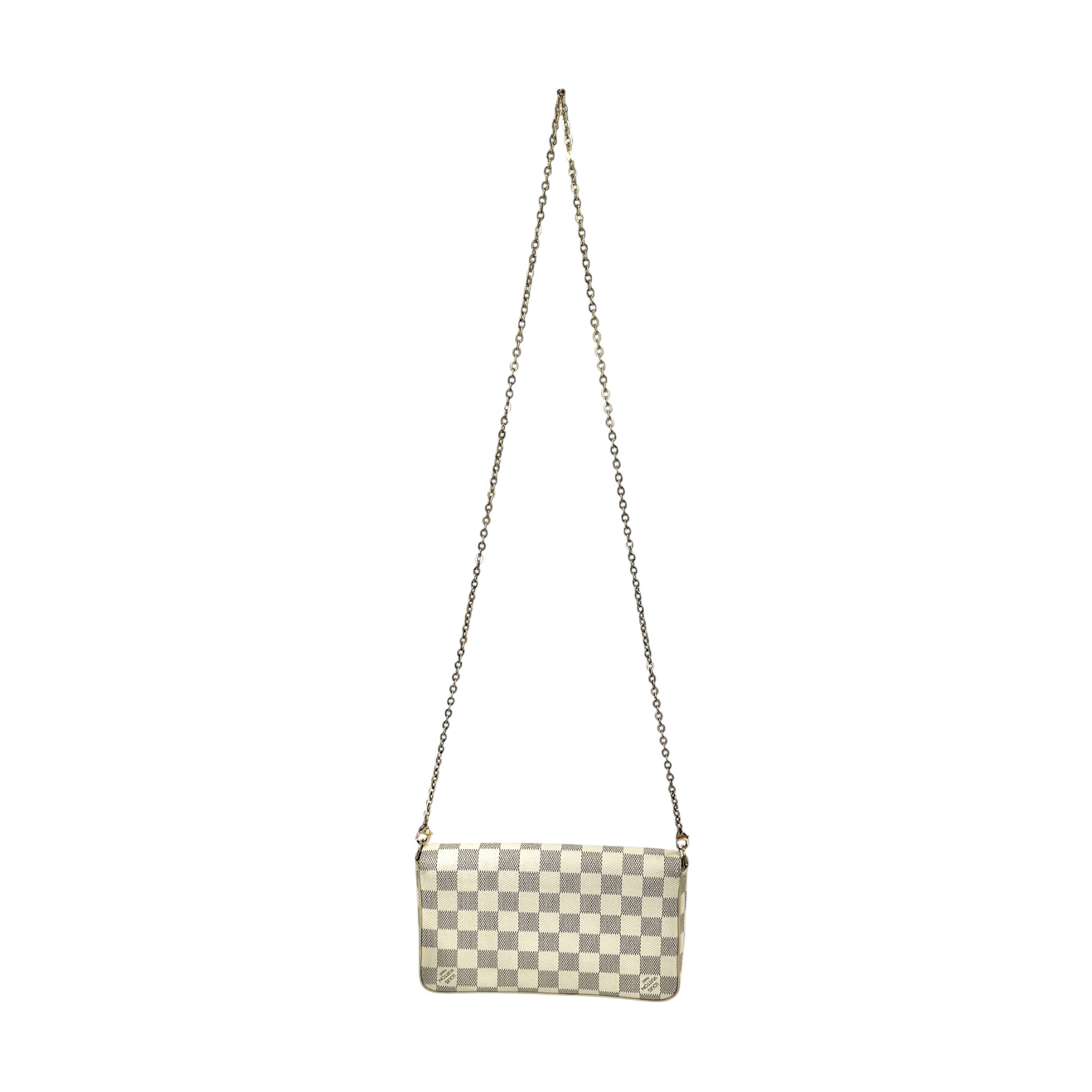 LOUIS VUITTON/Clutch Bag/Plaid/Leather/MLT/Damiez Azur Pochette Felicie view 2