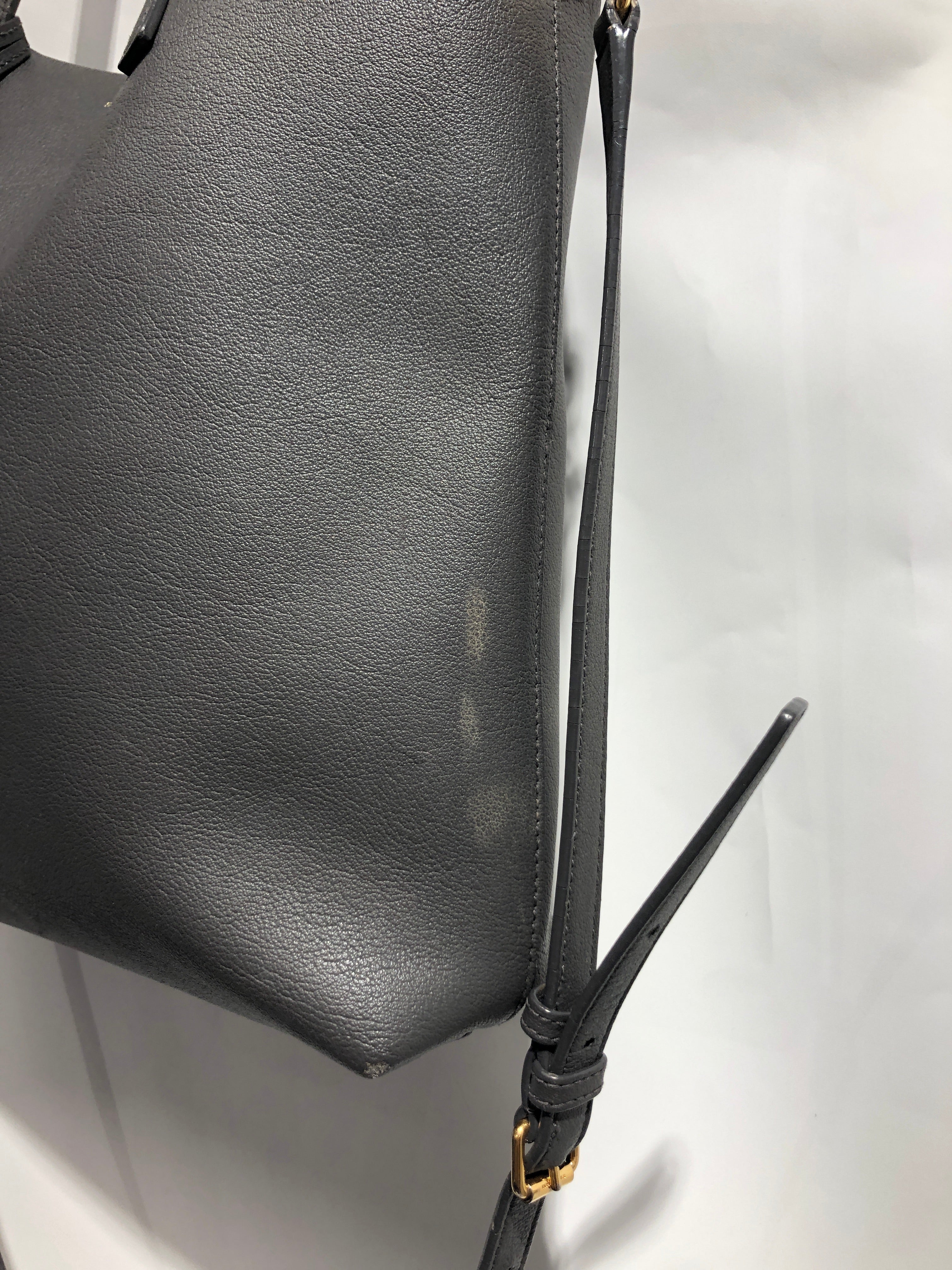 SAINT LAURENT/Tote Bag/Leather/GRY/SHOPPING TOTE BAG view 7