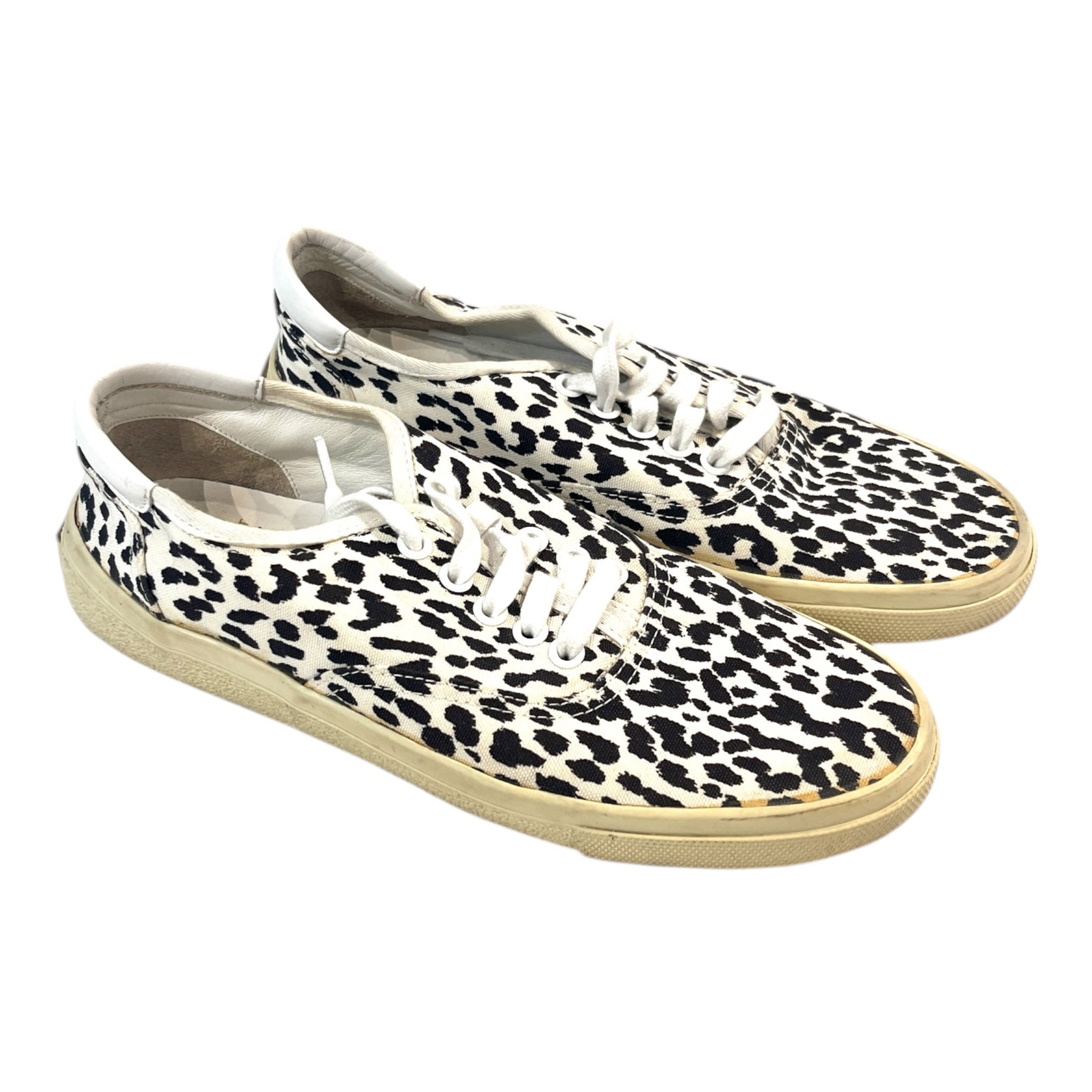 SAINT LAURENT/Low-Sneakers/EU 38.5/Leopard/Cotton/WHT/BLK view 1