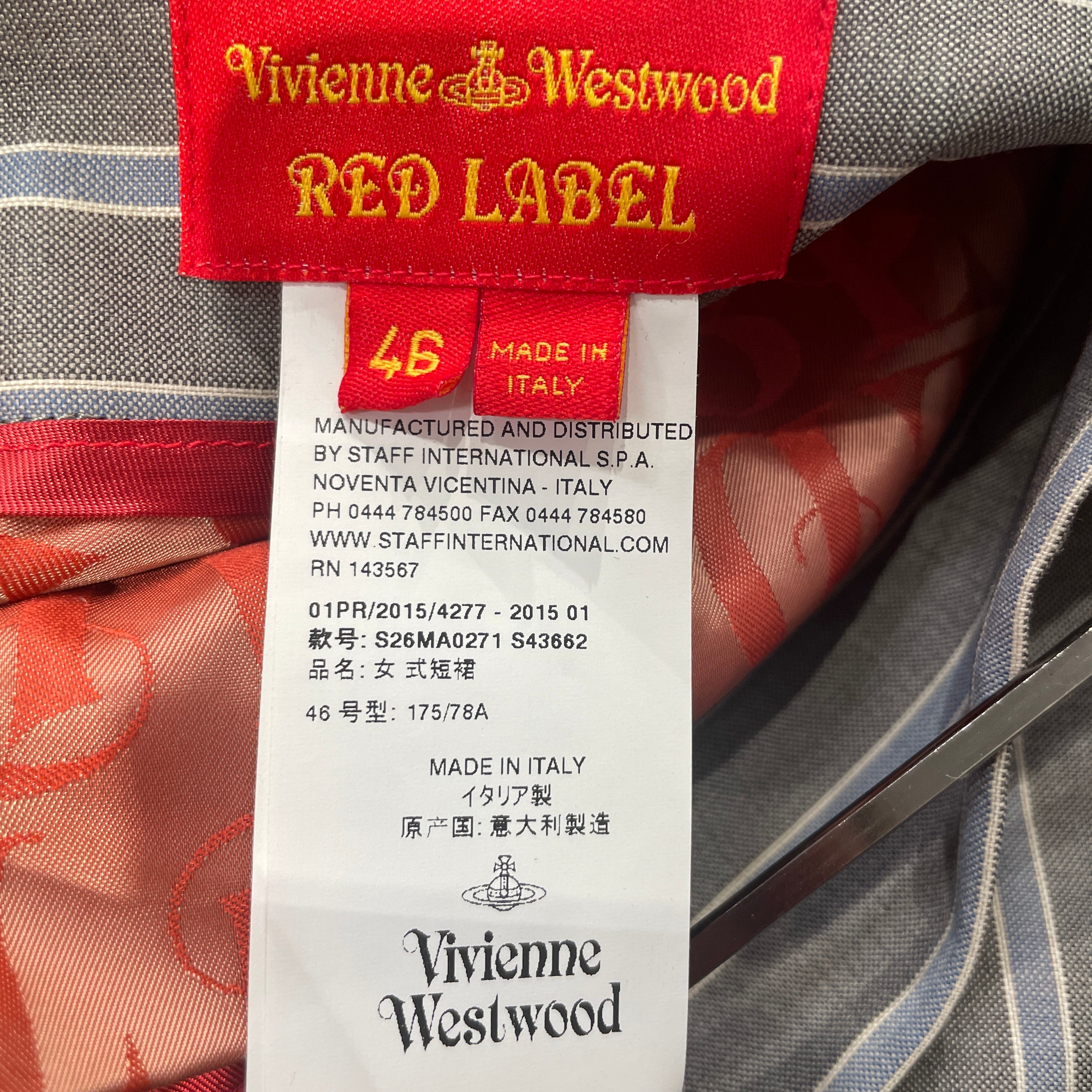 Vivienne Westwood RED LABEL/Skirt/46/Stripe/Cotton/GRY/BLUESTRIPES view 4
