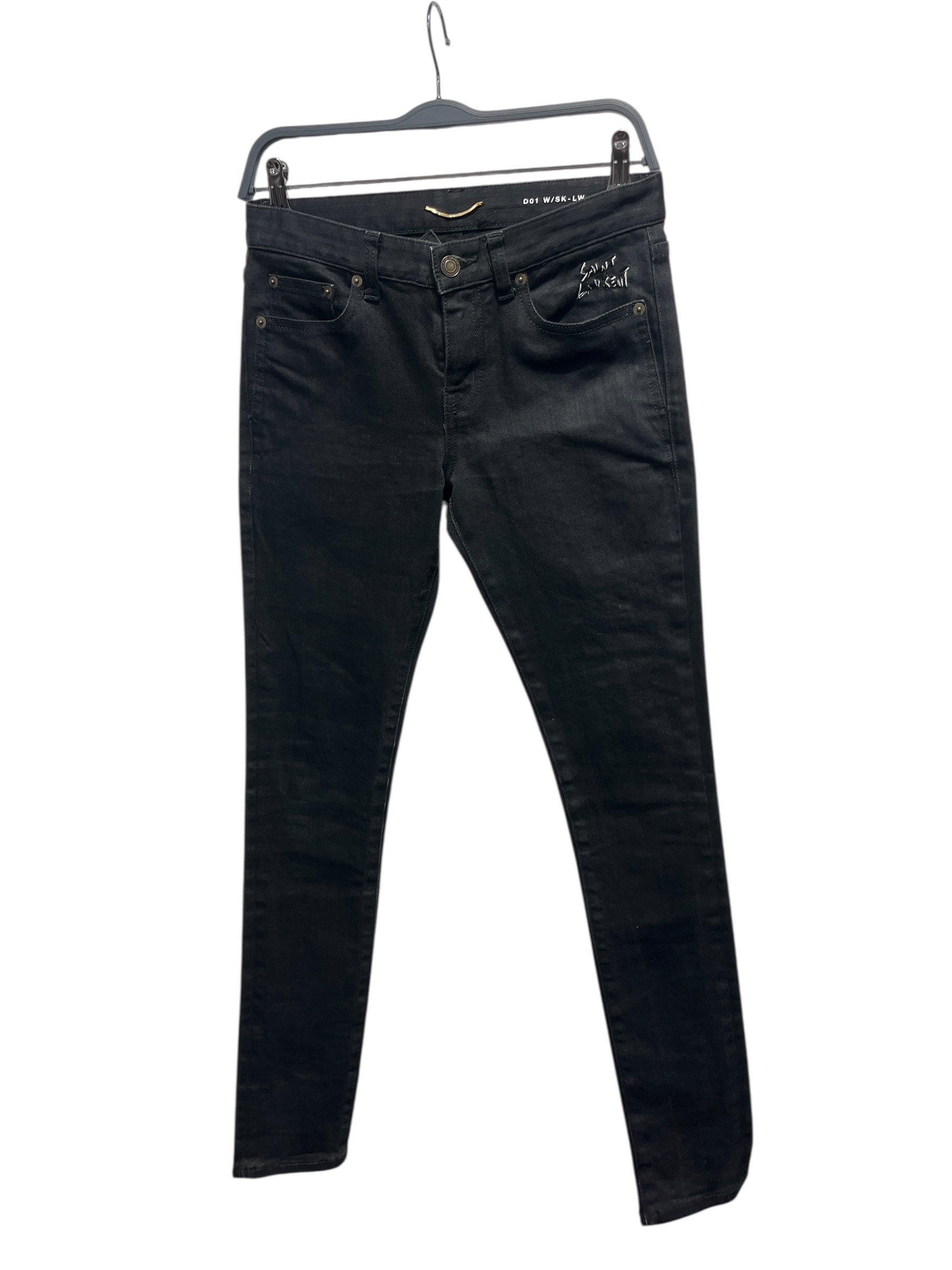 SAINT LAURENT/Skinny Pants/26/Denim/BLK/D01 / STITCH POCKET LOGO view 1