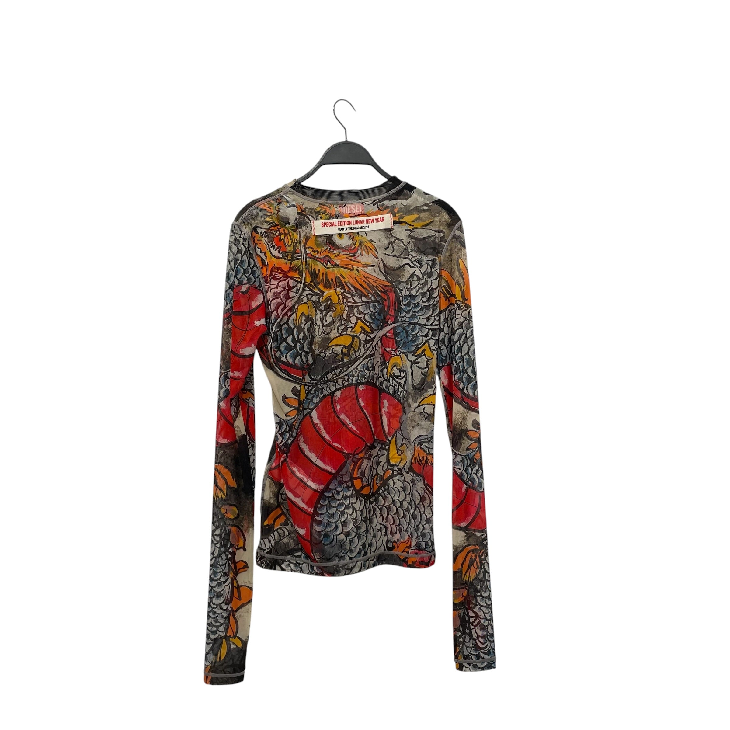 DIESEL/LS T-Shirt/L/MLT/Graphic/ MESH TOP DRAGON PRINT view 2