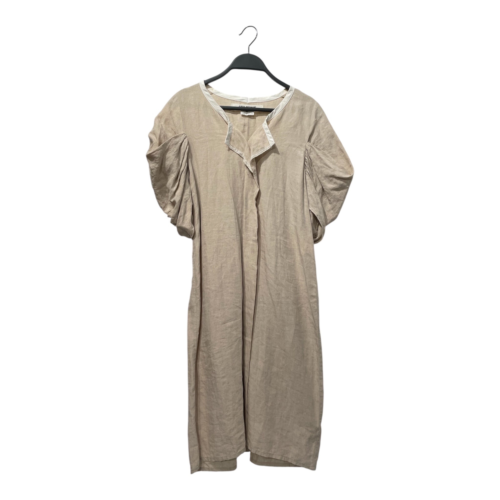 JUNYA WATANABE COMME des GARCONS/Dress/XS/Linen/BEG/Midi Length/Ruched Sleeved Dress view 1