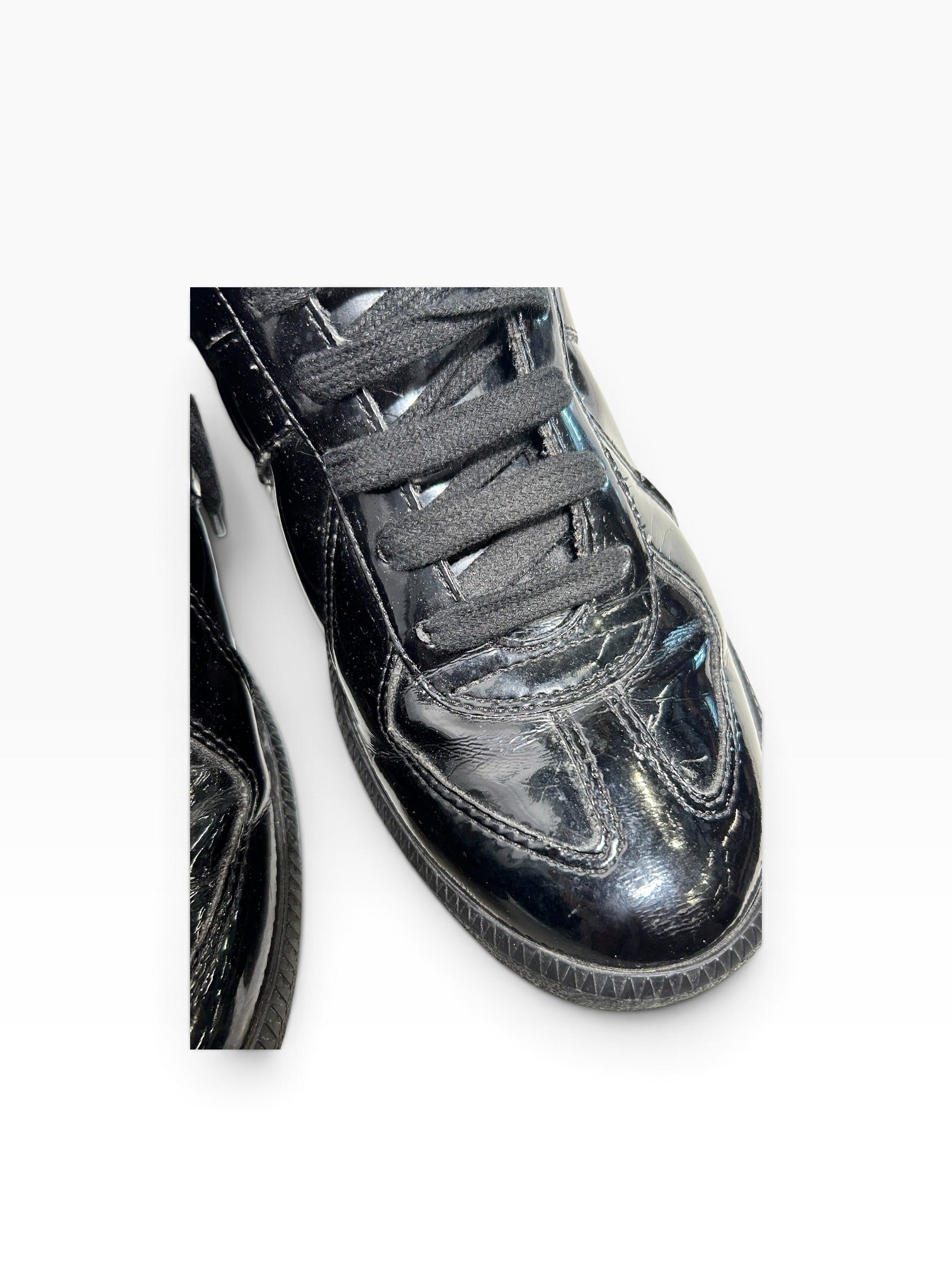 Maison Margiela/Low-Sneakers/EU 40/Leather/BLK/patent leather replica view 5