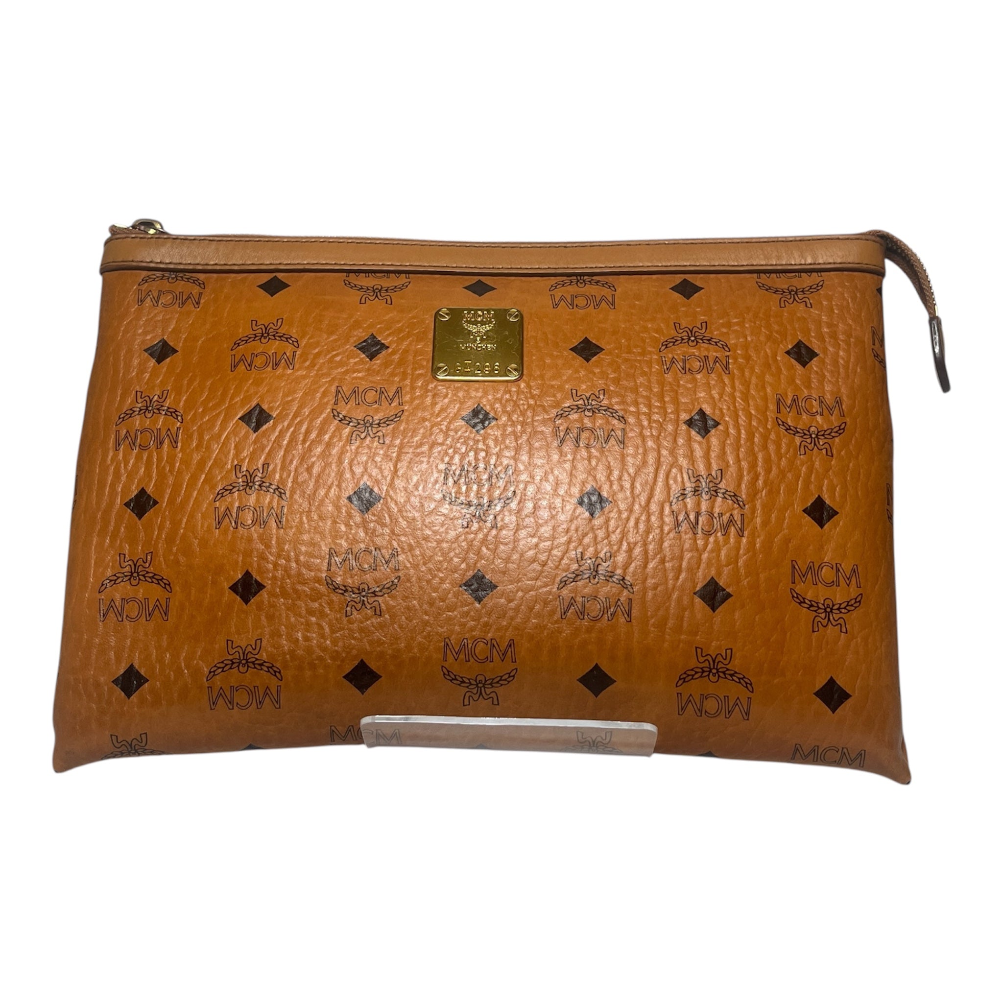 MCM/Clutch Bag/Monogram/Leather/BRW/BROWN TRIM MONOGRAM CLUTCH view 1