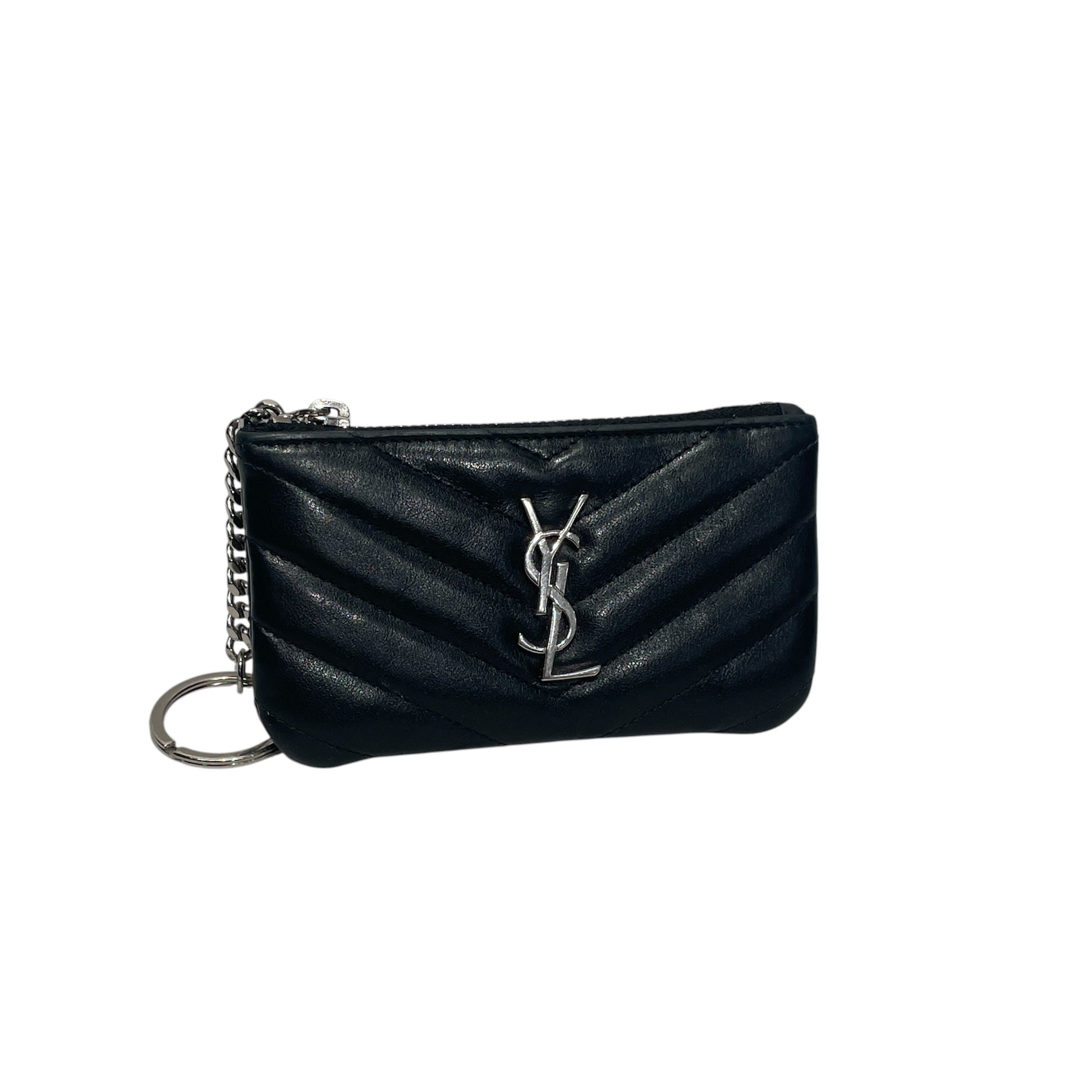 SAINT LAURENT/Coin Wallet/Leather/BLK/BLACK QUILTING view 1