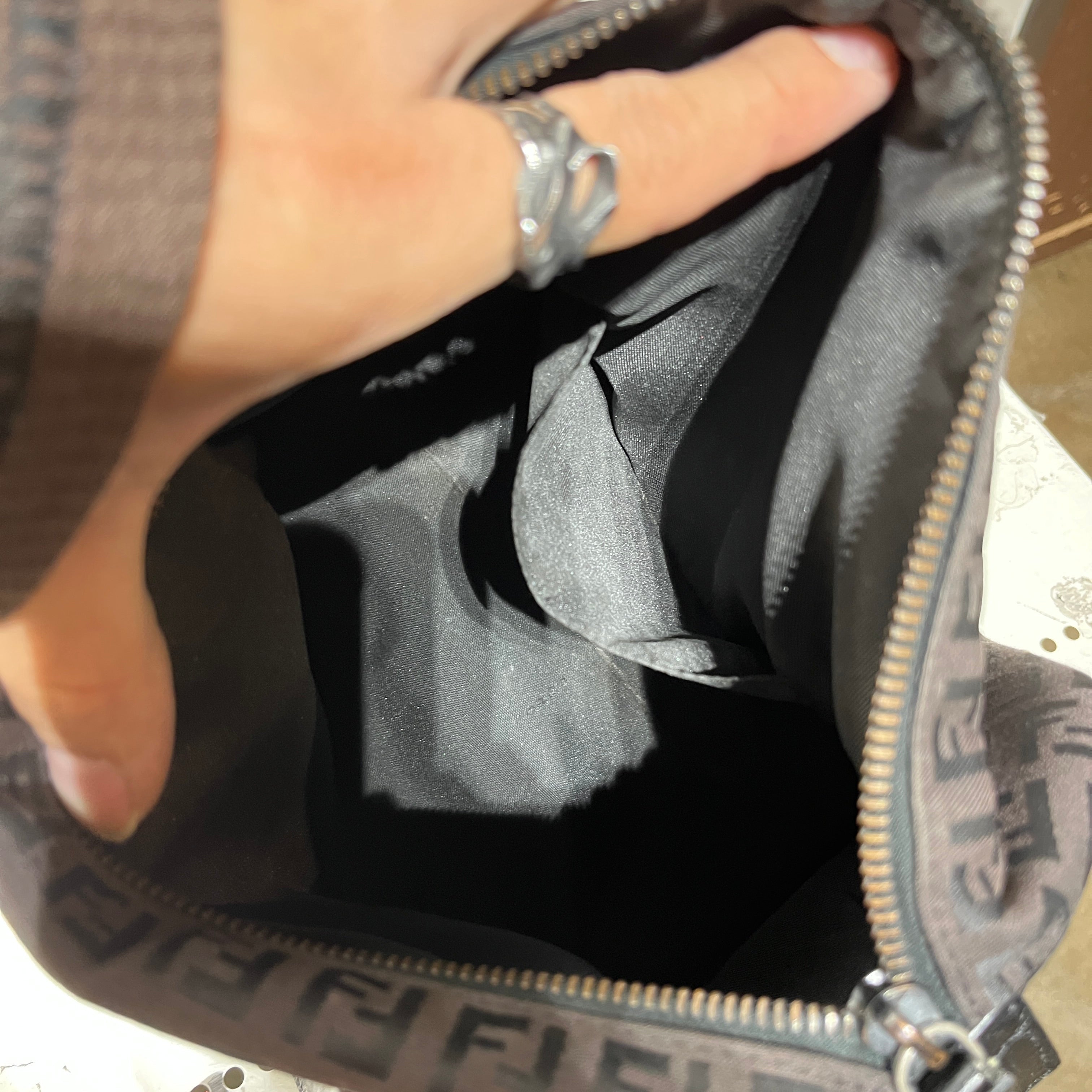 FENDI/Boston Bag/Monogram/Nylon/BLK/Black Zucca Boston Mini view 7