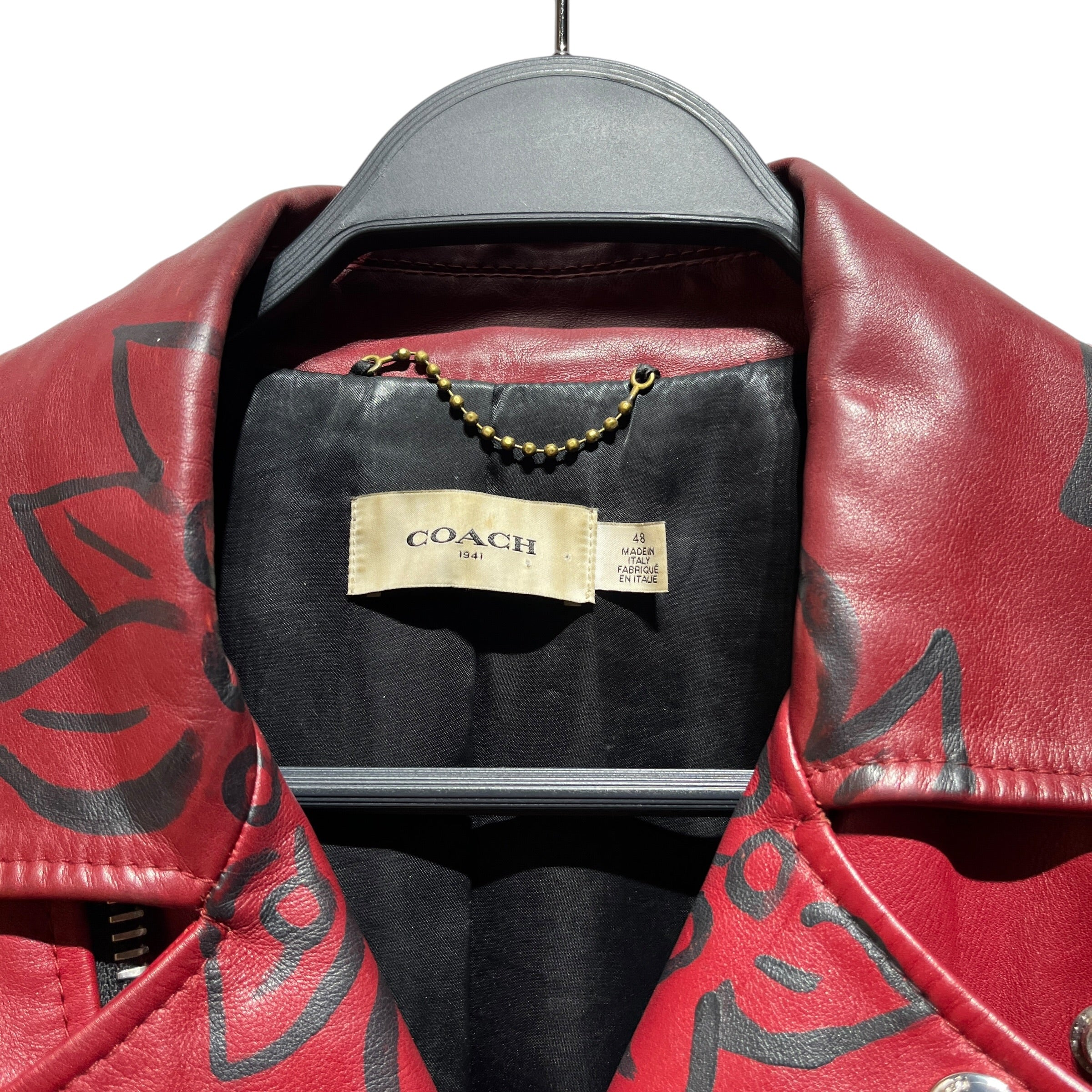 COACH/Leather Jkt/48/Leather/RED/Gary BAseman collab view 3