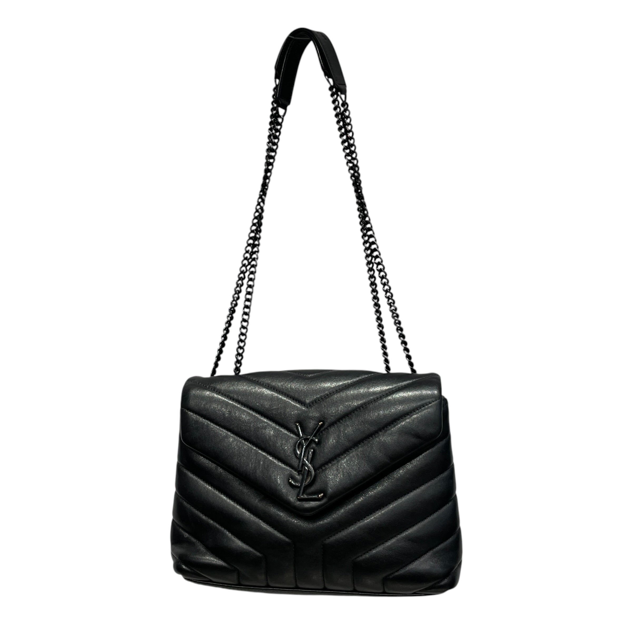 YVES SAINT LAURENT/Cross Body Bag/Leather/BLK/SAINT LAURENT QUILT BAG view 1