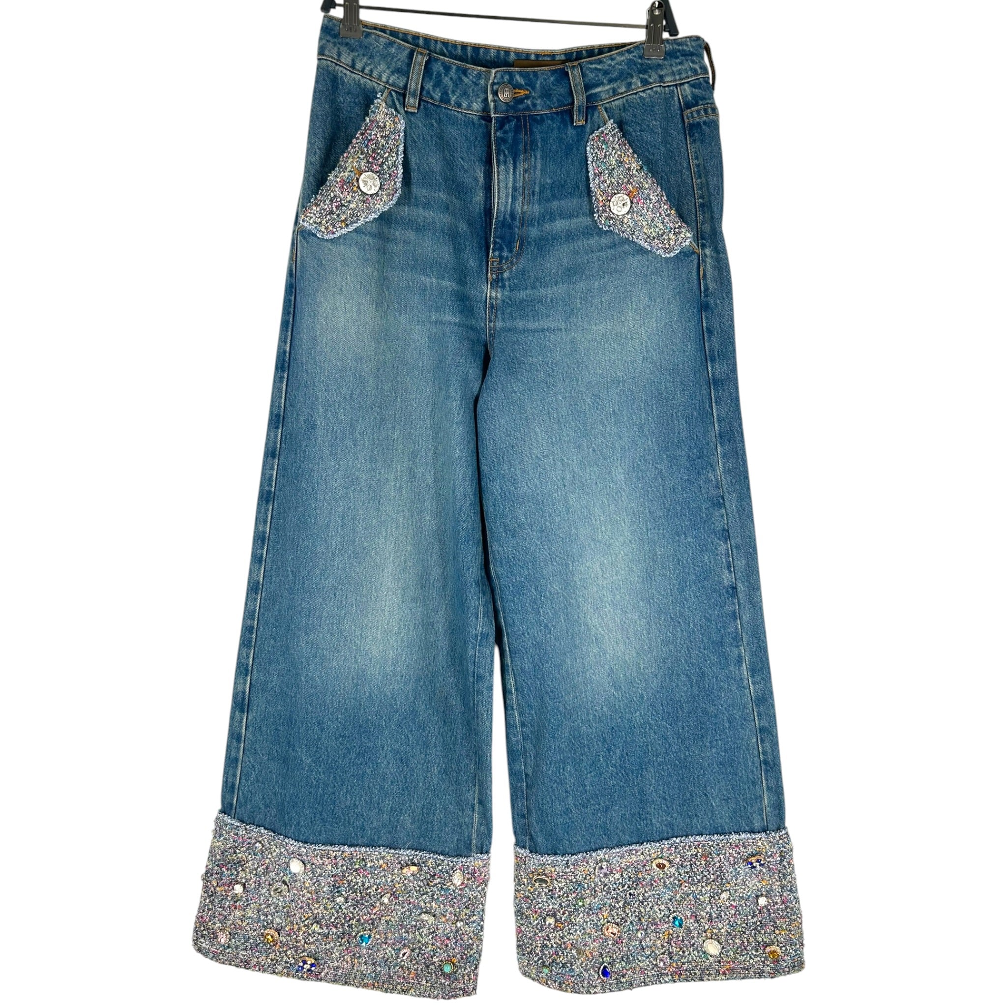 Birth Of Royal Child/Straight Pants/M/Cotton/BLU/CHANEL PATTERN ON THE PPOCKET view 1