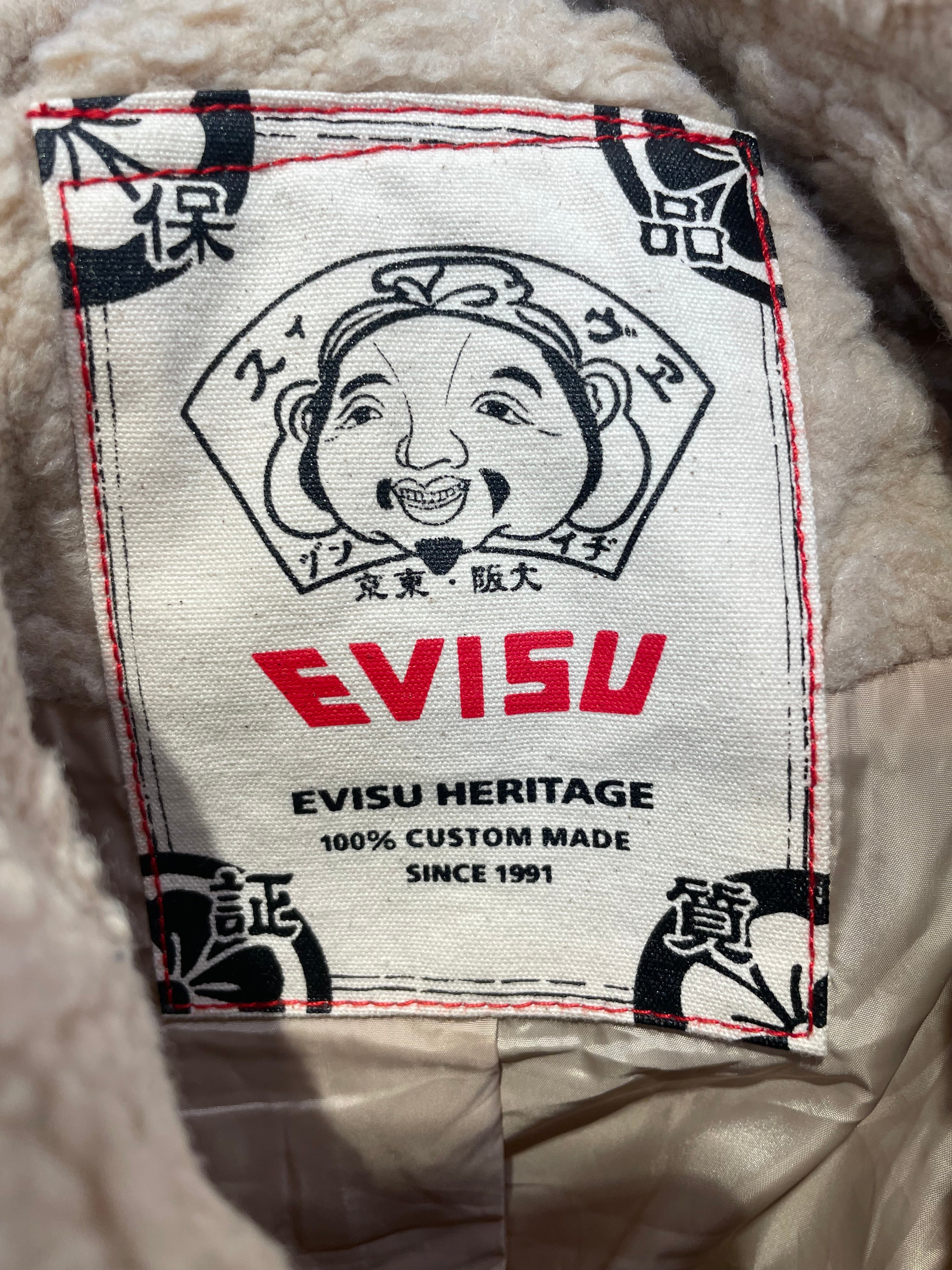 EVISU/Fleece Jkt/XXL/Polyester/CRM/JACQUARD FLUFFY view 3