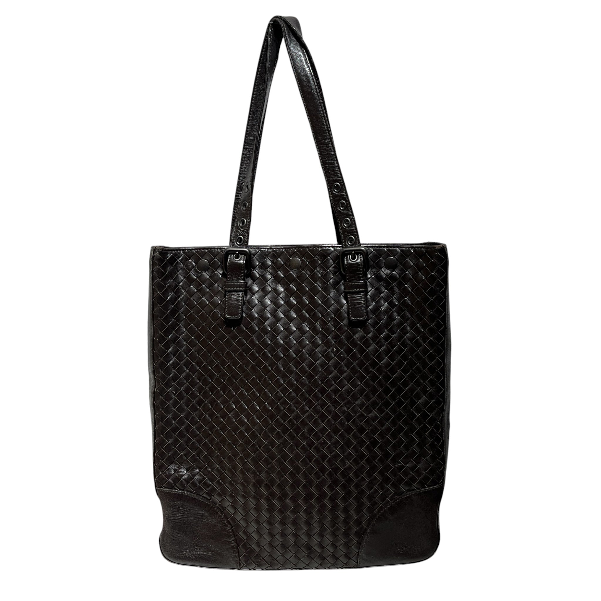BOTTEGA VENETA/Tote Bag/Leather/BRW/WOVEN view 1
