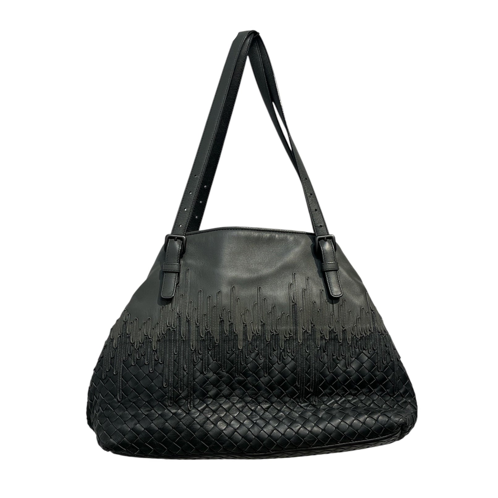 BOTTEGA VENETA/Bag/Leather/GRY/half color weave drip view 2