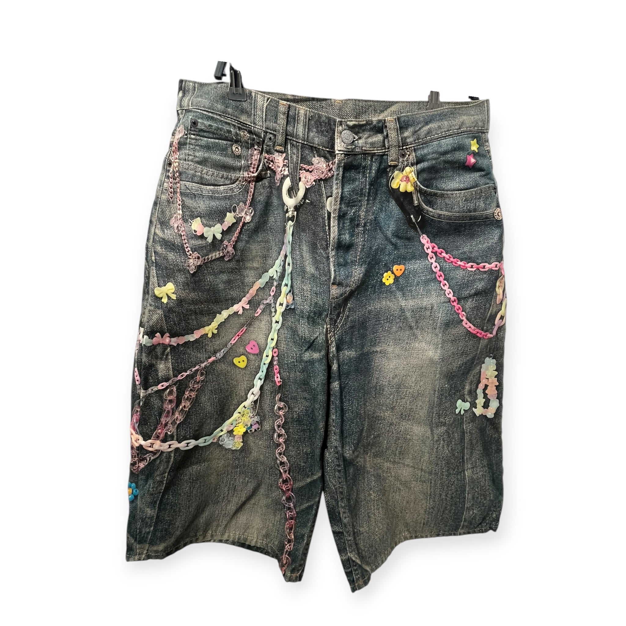 Acne Studios/Shorts/52/Cotton/IDG/Button Fly/Graphic/CANDY CHAIN TROMPE view 1
