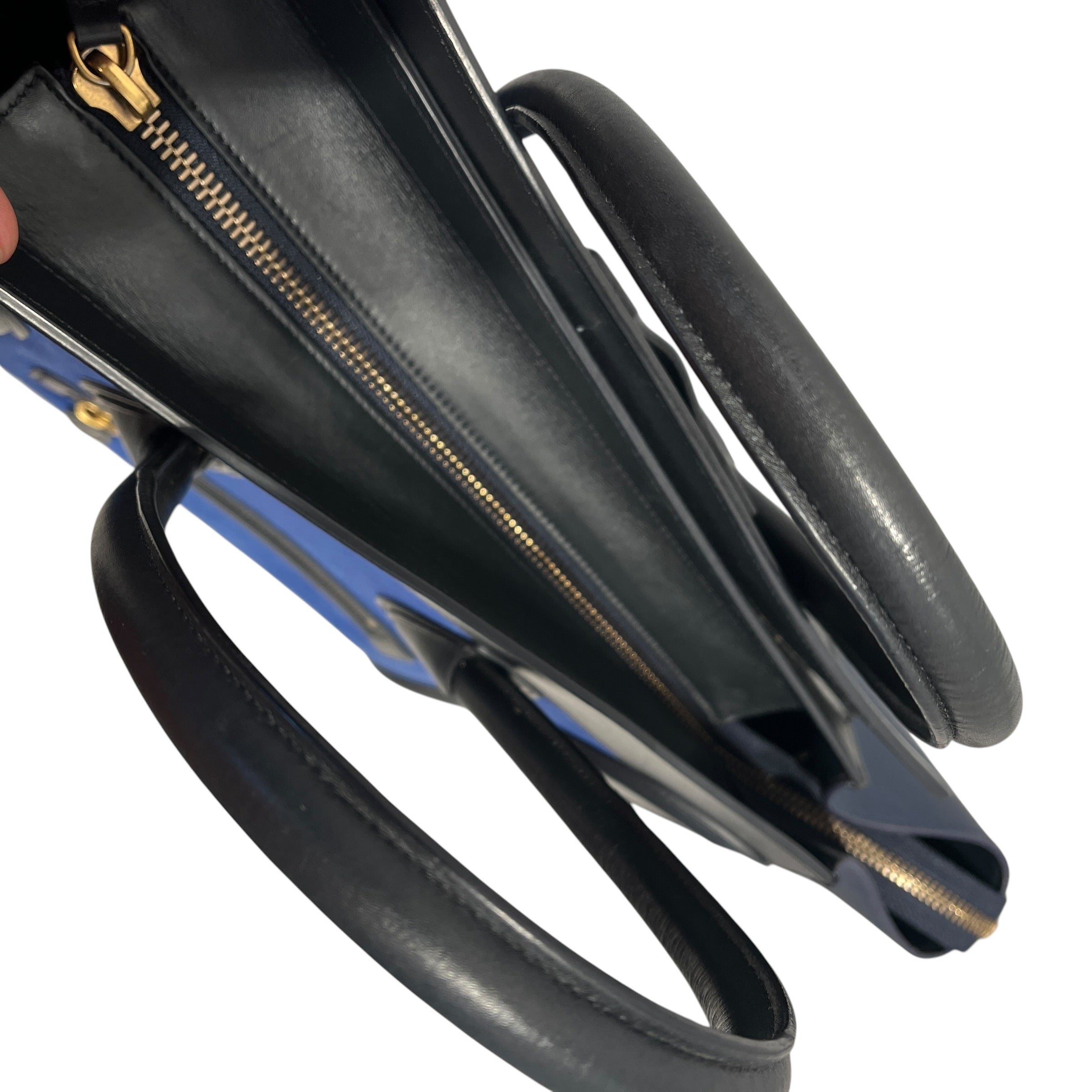 CELINE/Tote Bag/Border/Leather/BLU/Mini Luggage Tote in Blue view 9