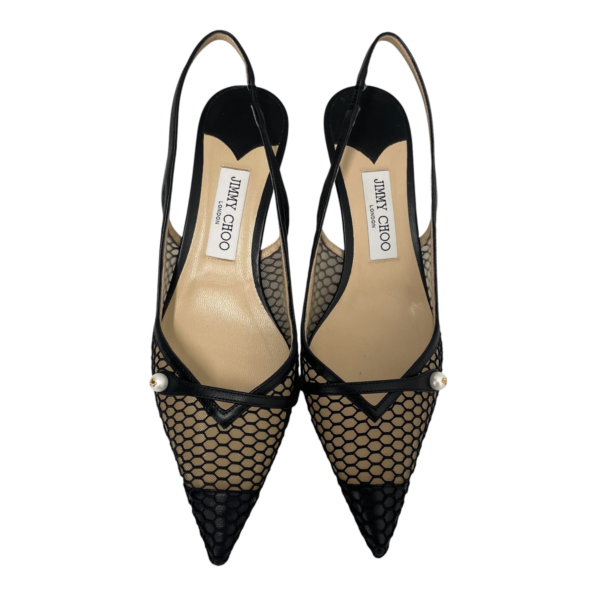 JIMMY CHOO/Heels/US 8.5/Nylon/BLK/FISH NET view 4