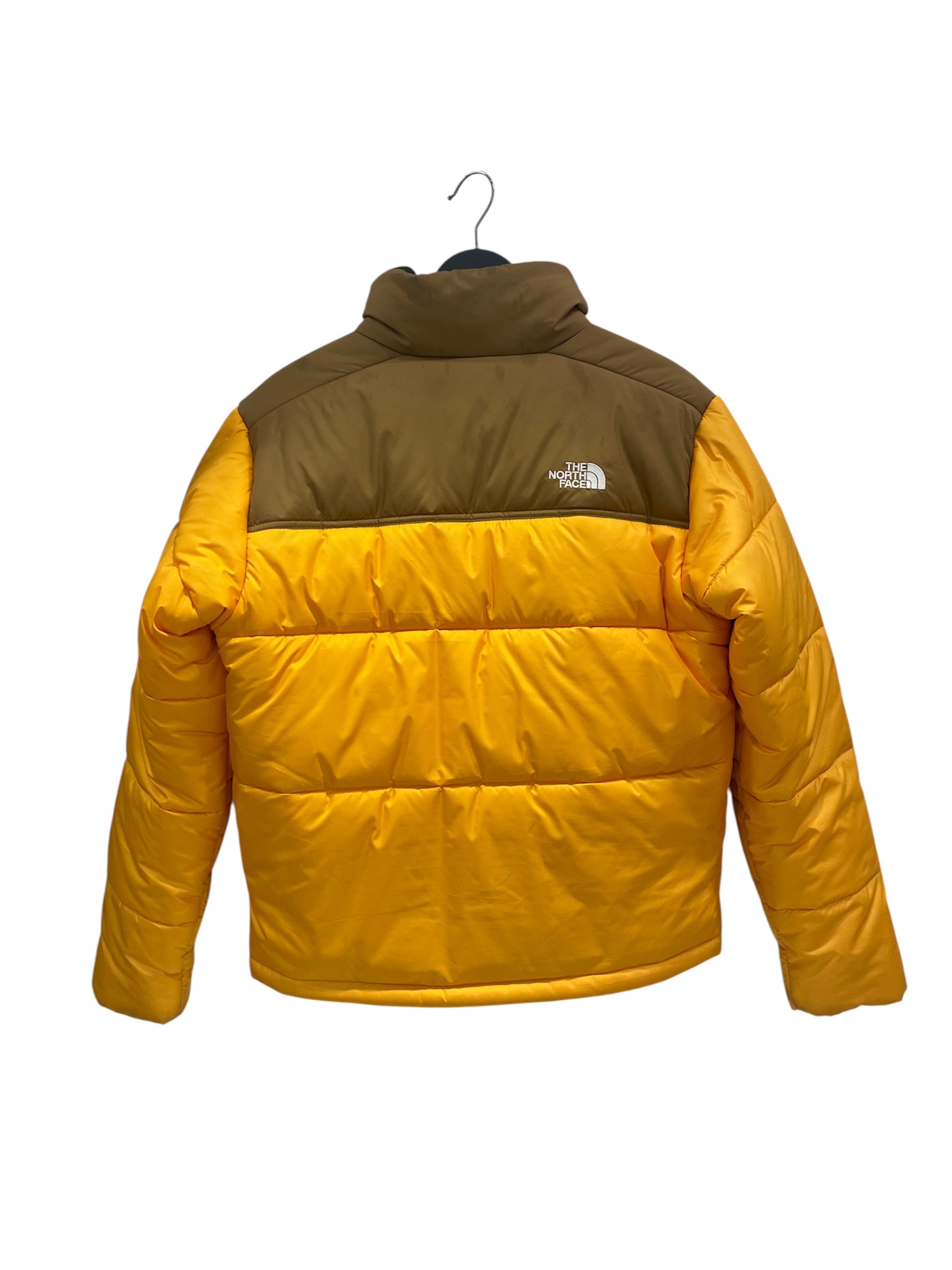 THE NORTH FACE/Puffer Jkt/S/Nylon/YEL/BROWN TOP/YELLOW BODY view 2