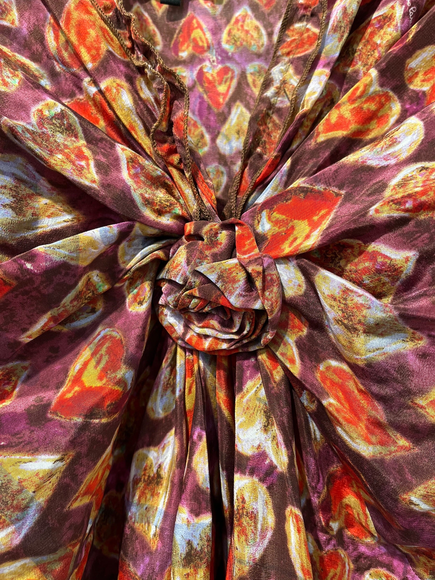 Just cavalli/LS Dress/S/All Over Print/Silk/MLT/Midi Length/HEART PATTERN W/ ROUCHING view 5