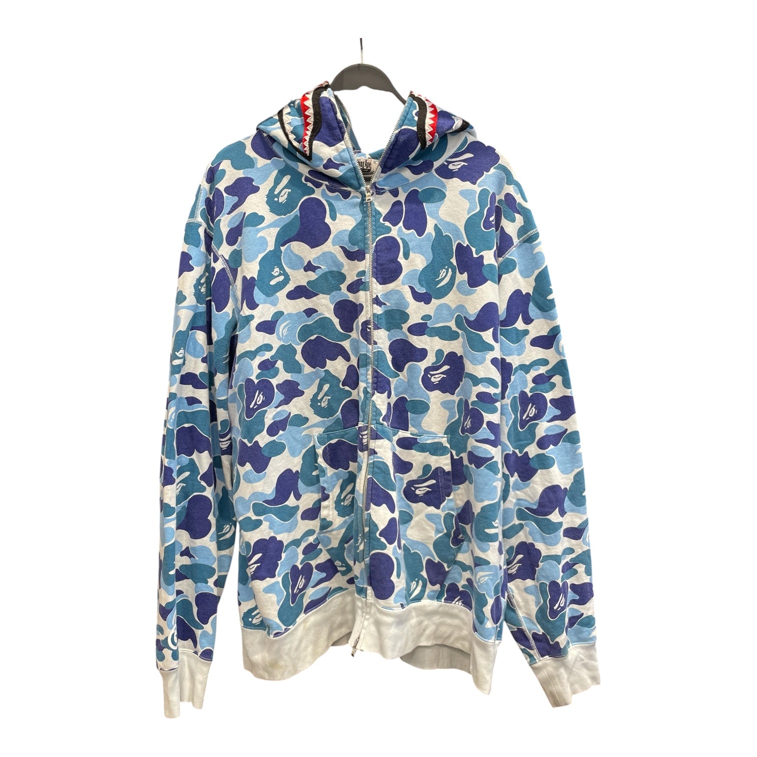 A BATHING APE/Zip Up Hoodie/XXXL/Camouflage/Cotton/BLU/BAPE ABC SHARK CAMO PRINT view 1
