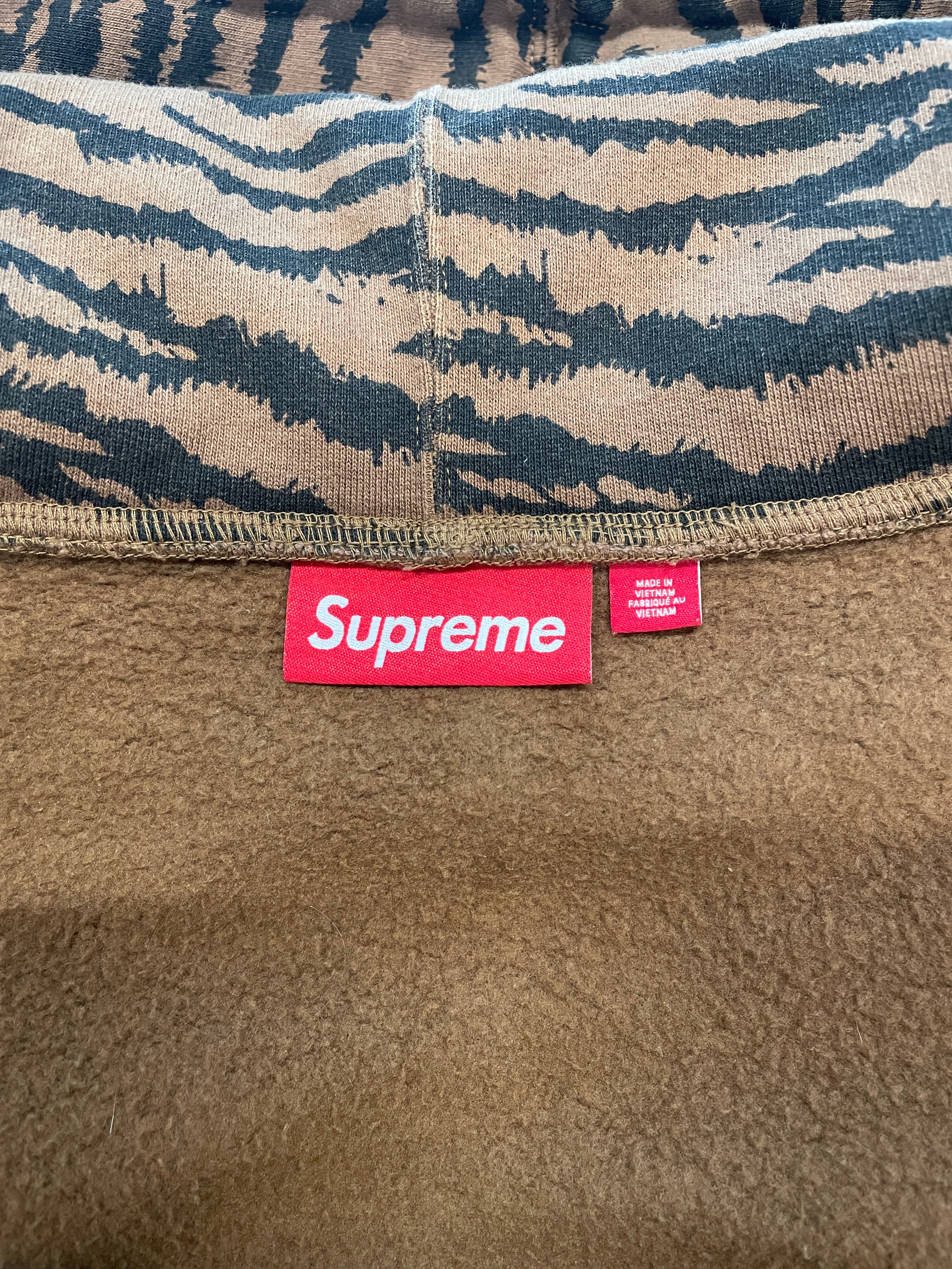 Supreme/Hoodie/L/Animal Pattern/Cotton/BRW/BLK TIGER STRIPES/BLK LOGO BOX view 4