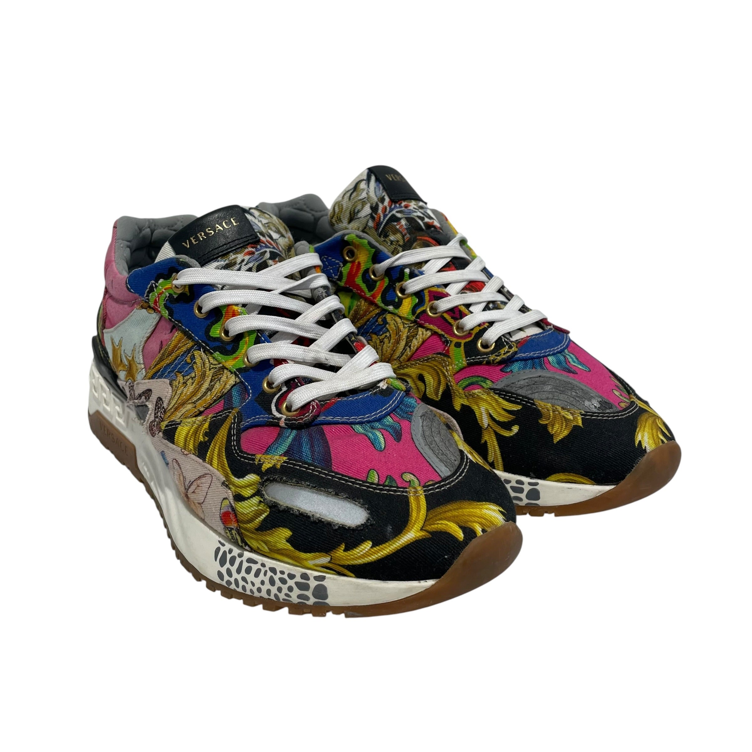 VERSACE/Low-Sneakers/EU 43/Floral Pattern/Cotton/MLT/Achillies Baroque view 1