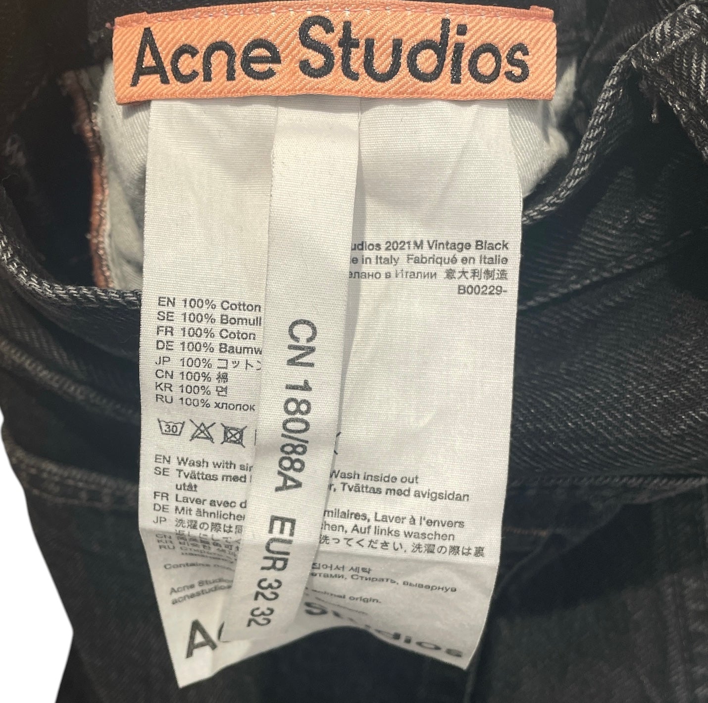 Acne Studios/Pants/32/Denim/BLK/2021M VINTAGE BLACK view 4