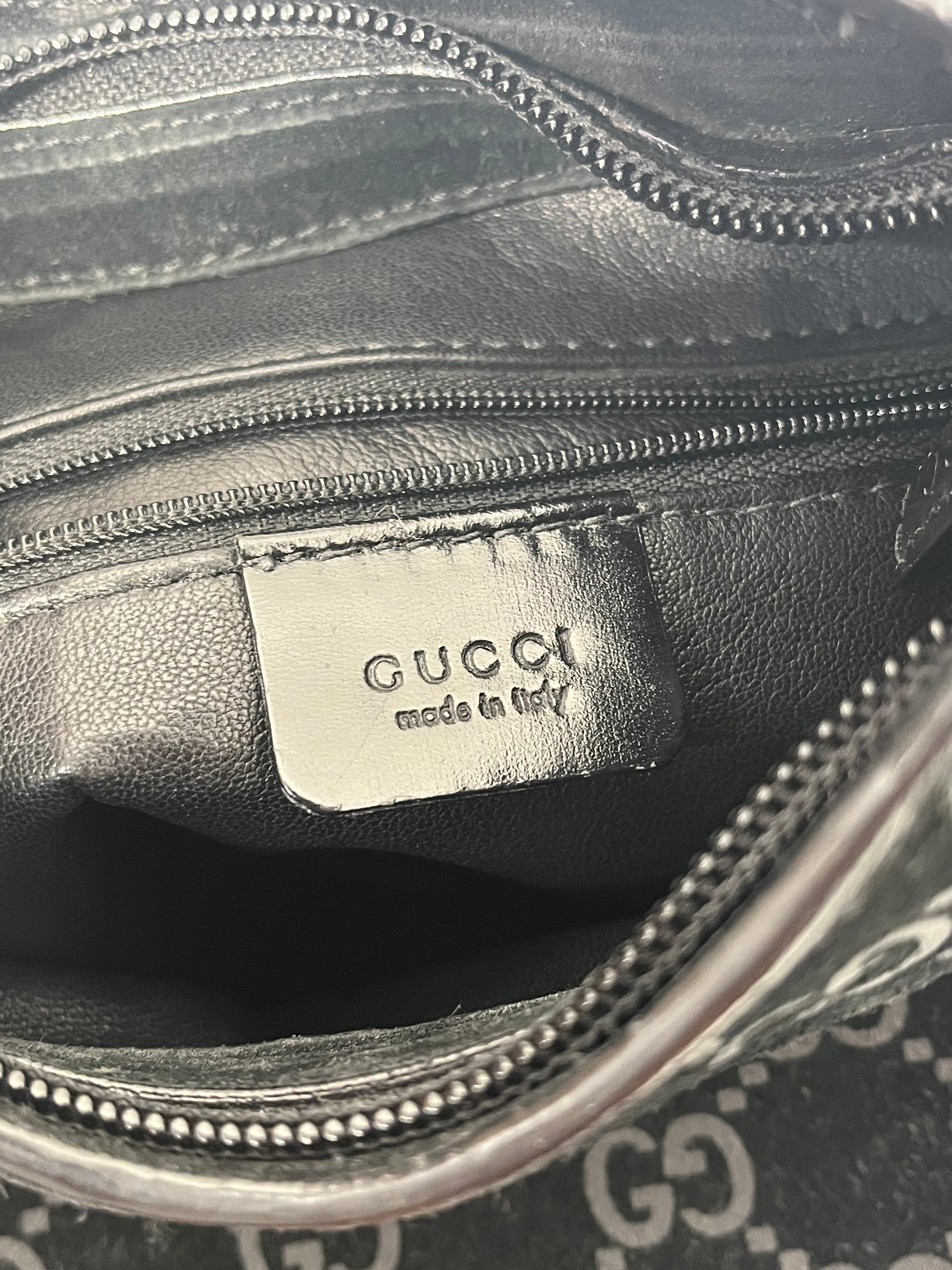 GUCCI/Hand Bag/Monogram/Suede/BLK/BLACK BAMBOO HANDLE view 5