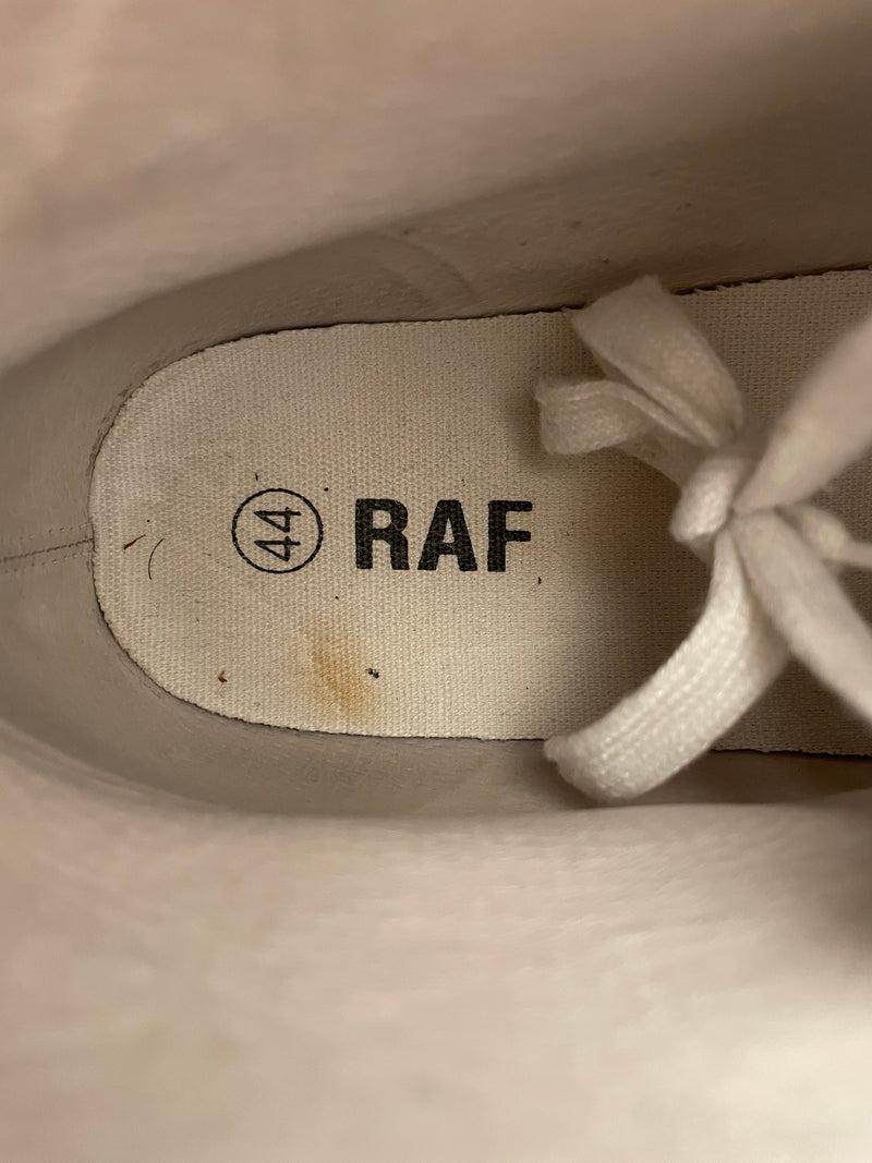 RAF SIMONS/Hi-Sneakers/EU 44/Stripe/Leather/SLV/SLVR/BLK/WHT VERTICAL STRIPE