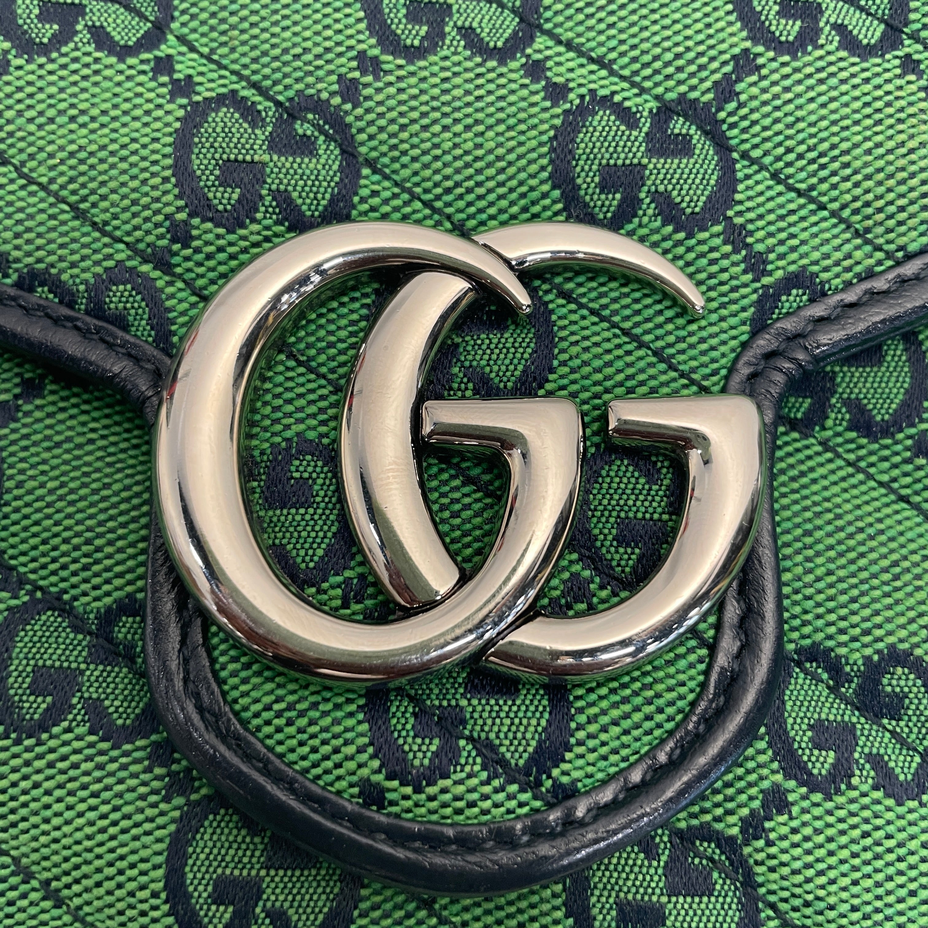 GUCCI/Cross Body Bag/Monogram/Cotton/GRN/MARMONT MATELASSE BAG view 5