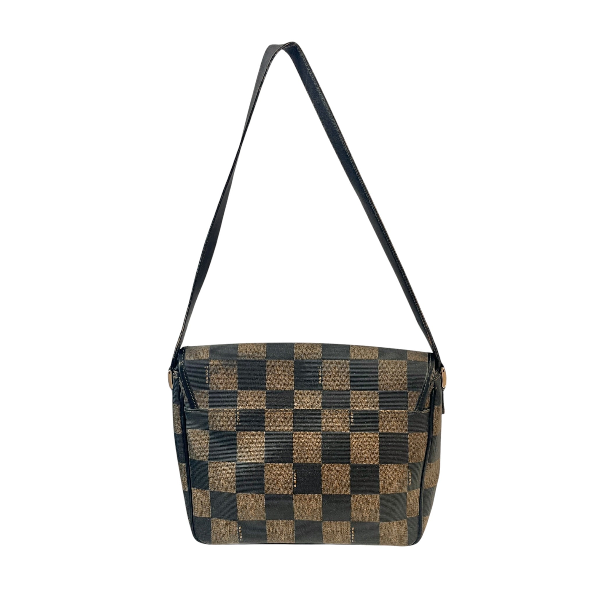 FENDI/Hand Bag/Plaid/Leather/BRW/Vintage Checker Shoulder Bag view 2