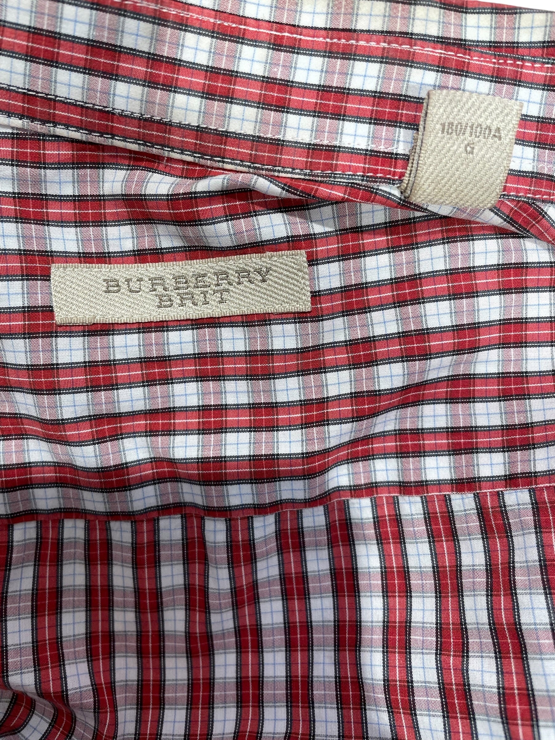 BURBERRYS/LS Shirt/L/Cotton/RED/Plaid/GINGHAM CHECKERED PATTERN WHIT view 3