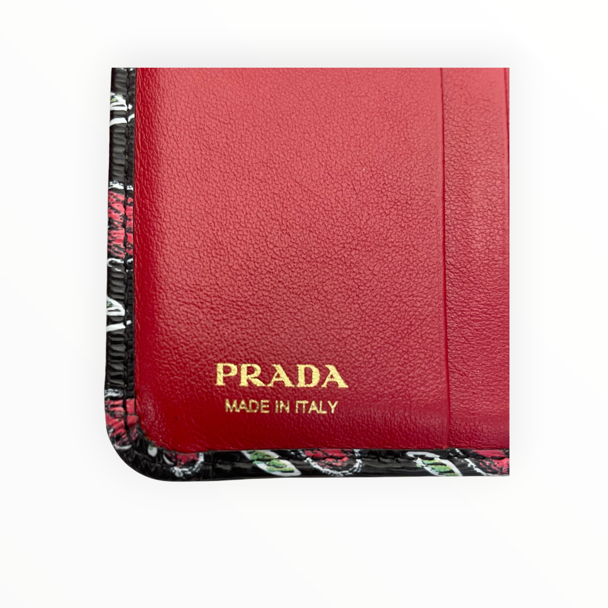 PRADA/Bifold Wallet/All Over Print/Leather/BLK/L's/Heart Print view 4