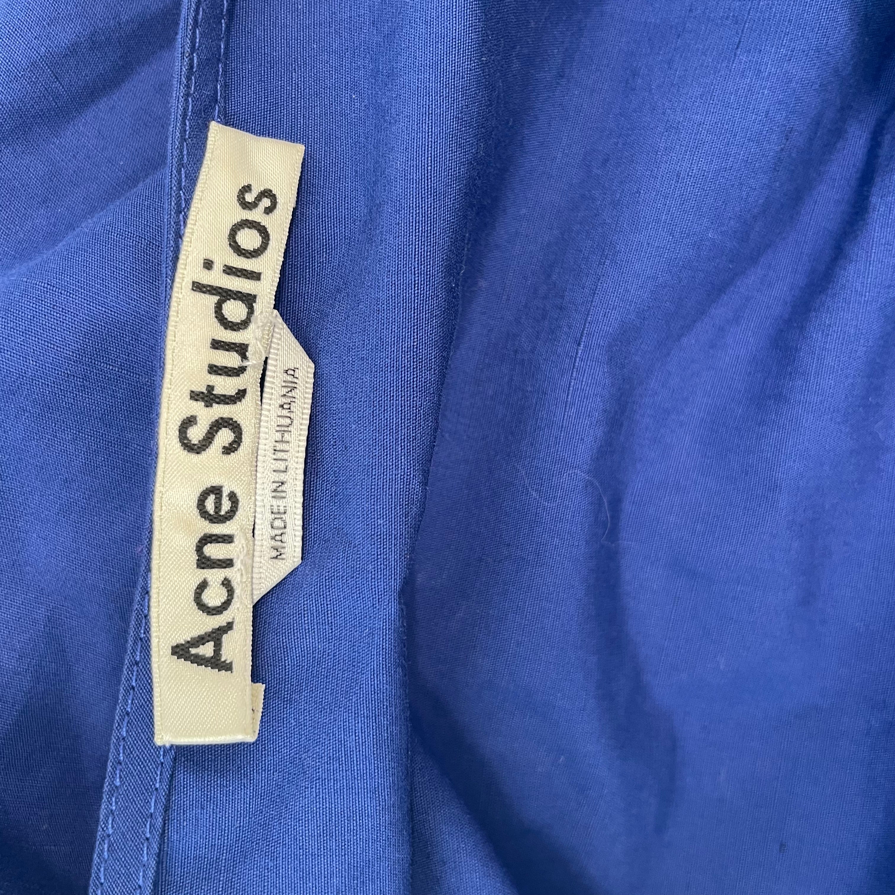 Acne Studios/SS Dress/S/Cotton/BLU/ACNE STUDIOS SS DRESS ROYAL BL view 3