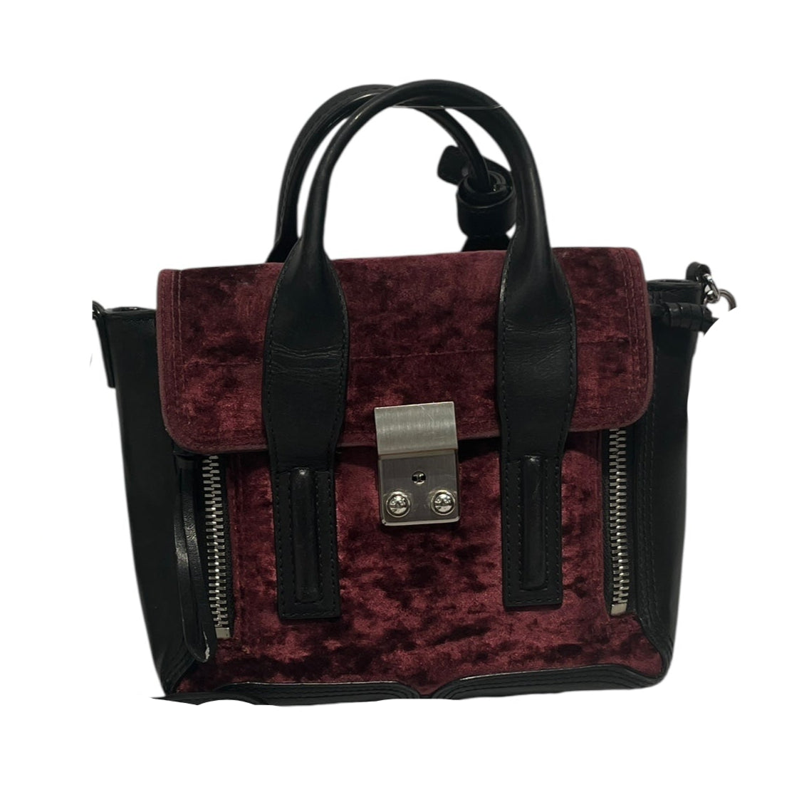 3.1 phillip lim/Cross Body Bag/Border/Leather/BLK/BRUGUNDY MDDLE VELOUR view 1