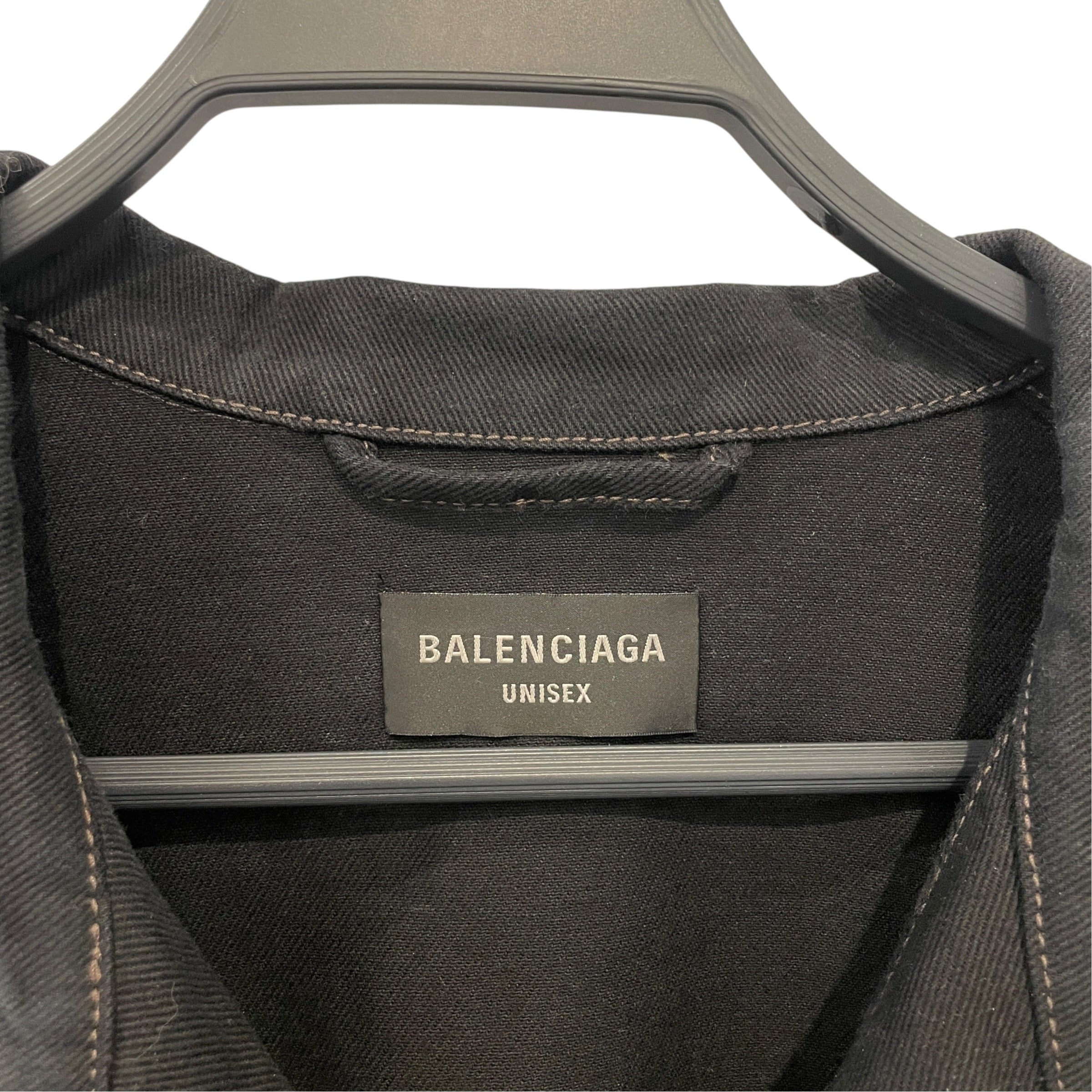 BALENCIAGA/Denim Jkt/2/Denim/BLK/DENIM BLK JACKET view 3