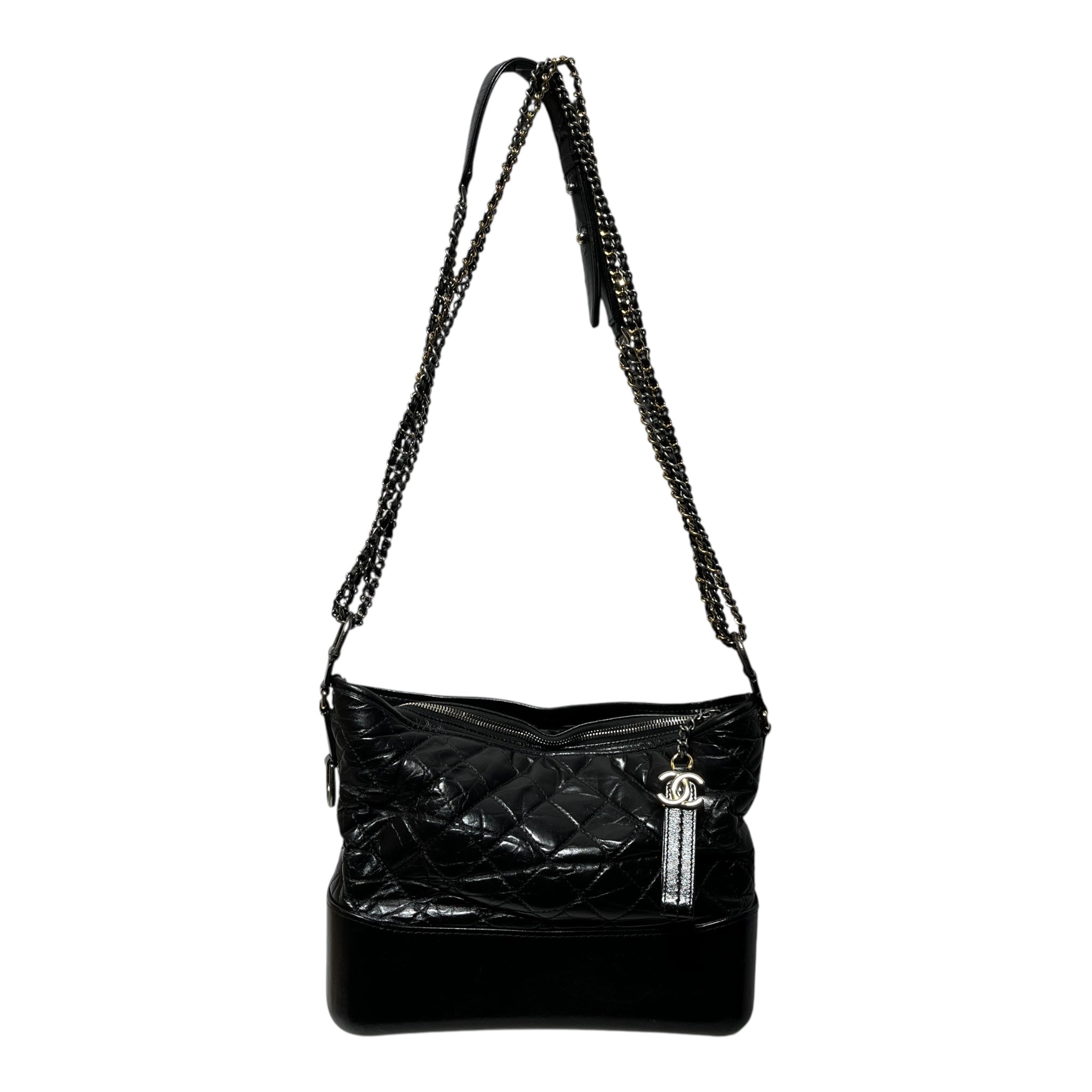 CHANEL/Cross Body Bag/Lambskin/BLK/gabrielle hobo view 1