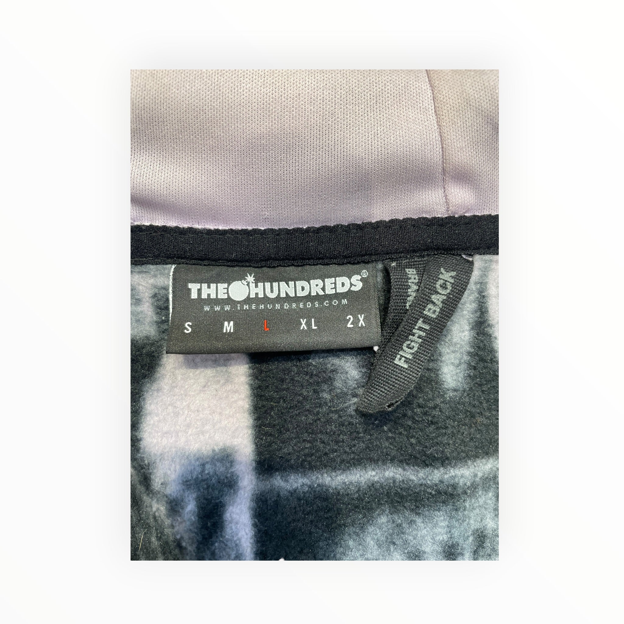 THE HUNDREDS/Zip Up Hoodie/L/All Over Print/Cotton/PPL/ view 3