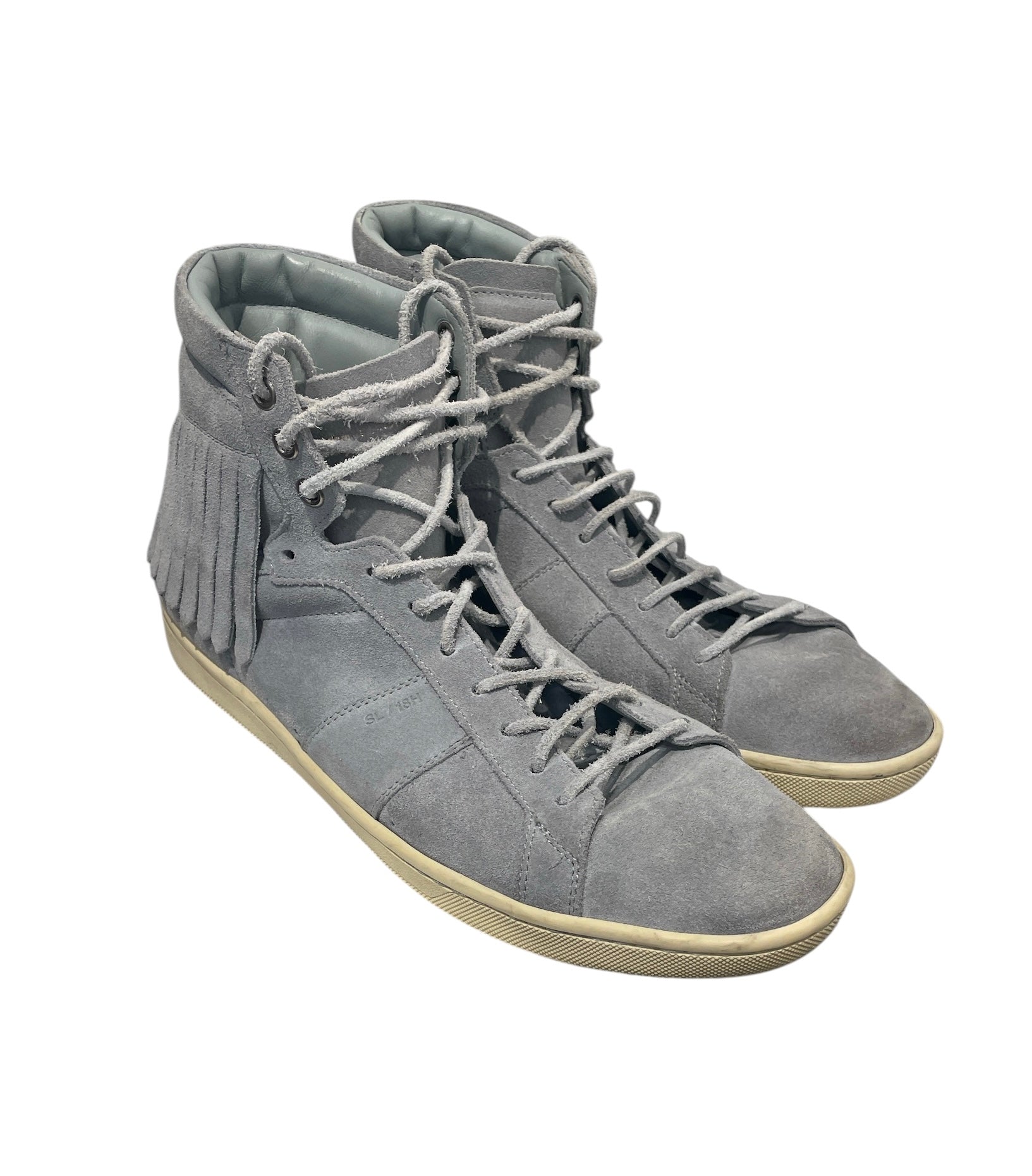 SAINT LAURENT/Hi-Sneakers/EU 40.5/Suede/GRY/fRINGE view 1