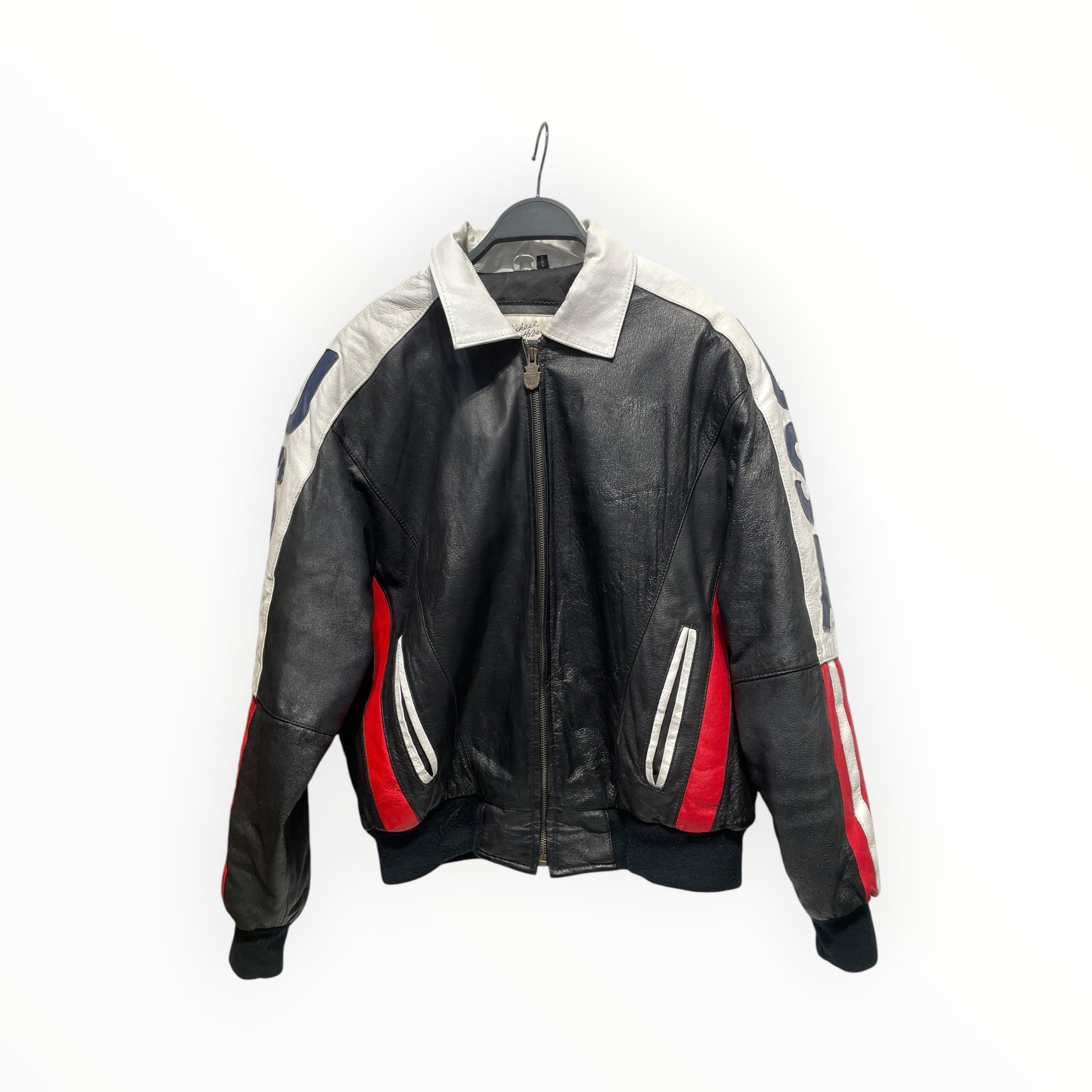MICHAEL HOBAN/Quilted Jkt/L/Leather/BLK/All Over Print/ view 1