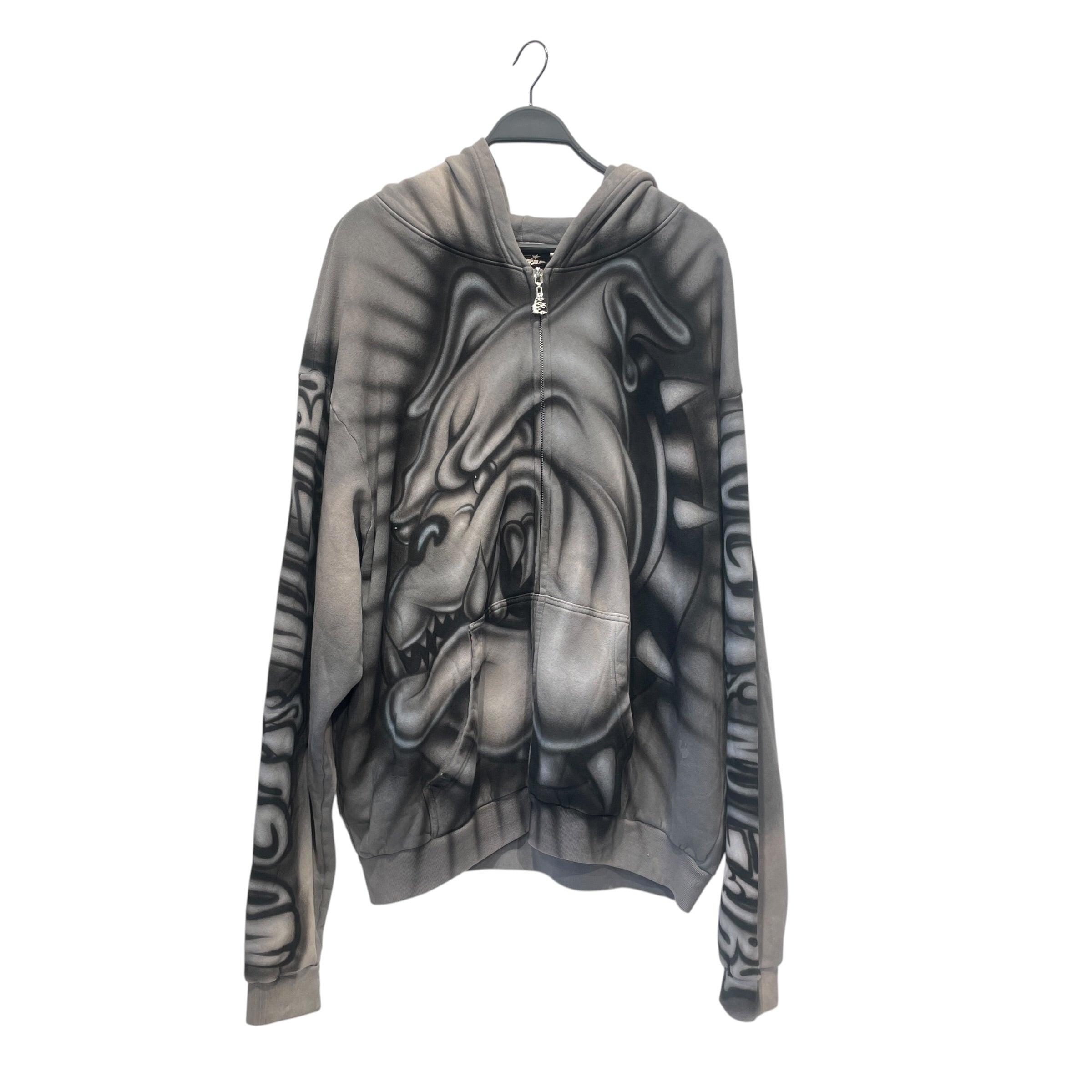 HELLSTAR/Zip Up Hoodie/XL/All Over Print/Cotton/GRY/AIRBRUSH BULLDOG COMPLEXCON view 1
